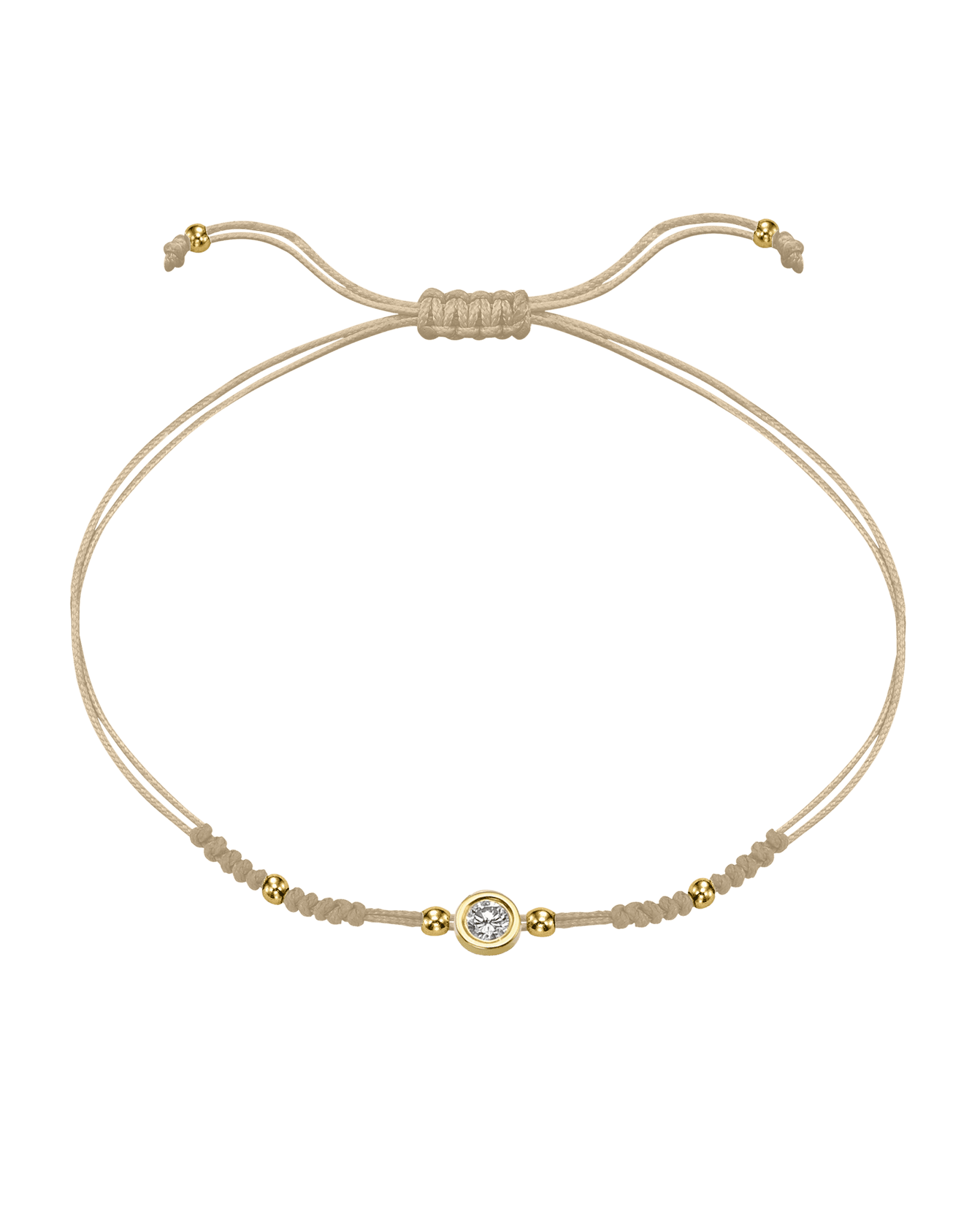 2022 Edit String of Love - 14K Yellow Gold Bracelets 14K Solid Gold Beige Large: 0.1ct