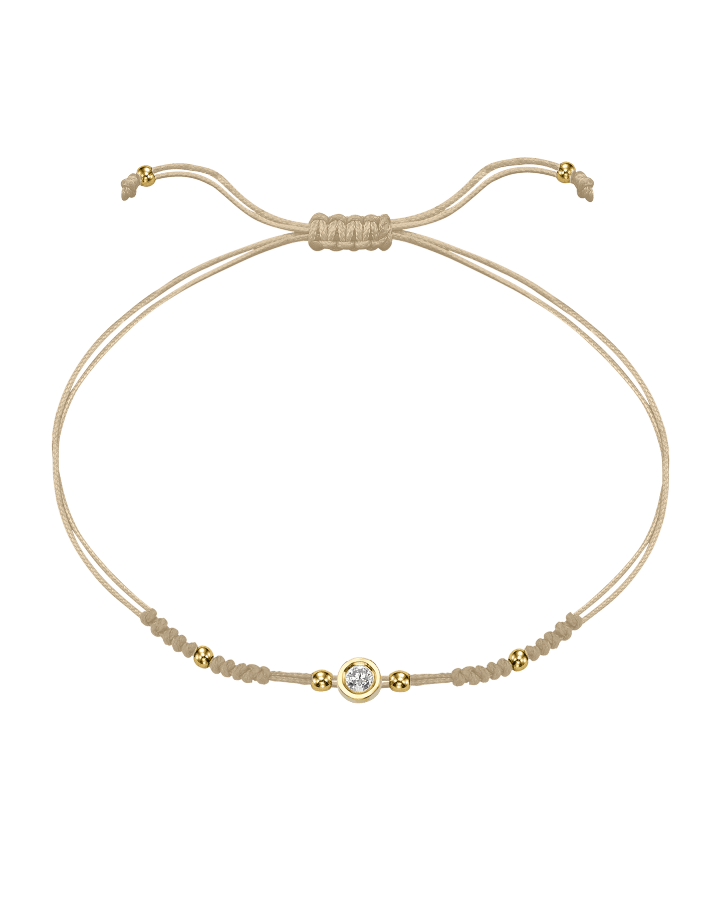 2022 Edit String of Love - 14K Yellow Gold Bracelets 14K Solid Gold Beige Medium: 0.04ct