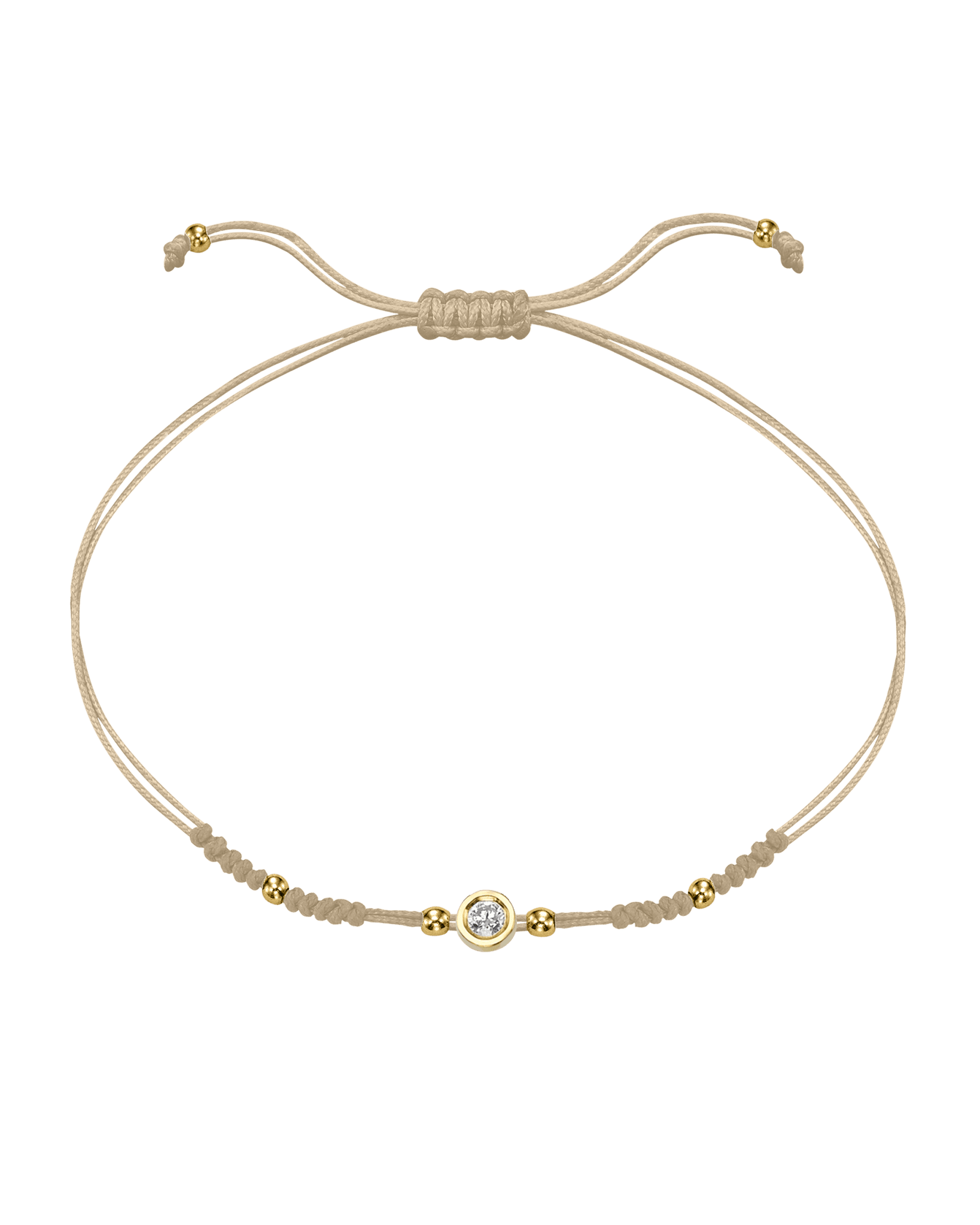 2022 Edit String of Love - 14K Yellow Gold Bracelets 14K Solid Gold Beige Medium: 0.04ct