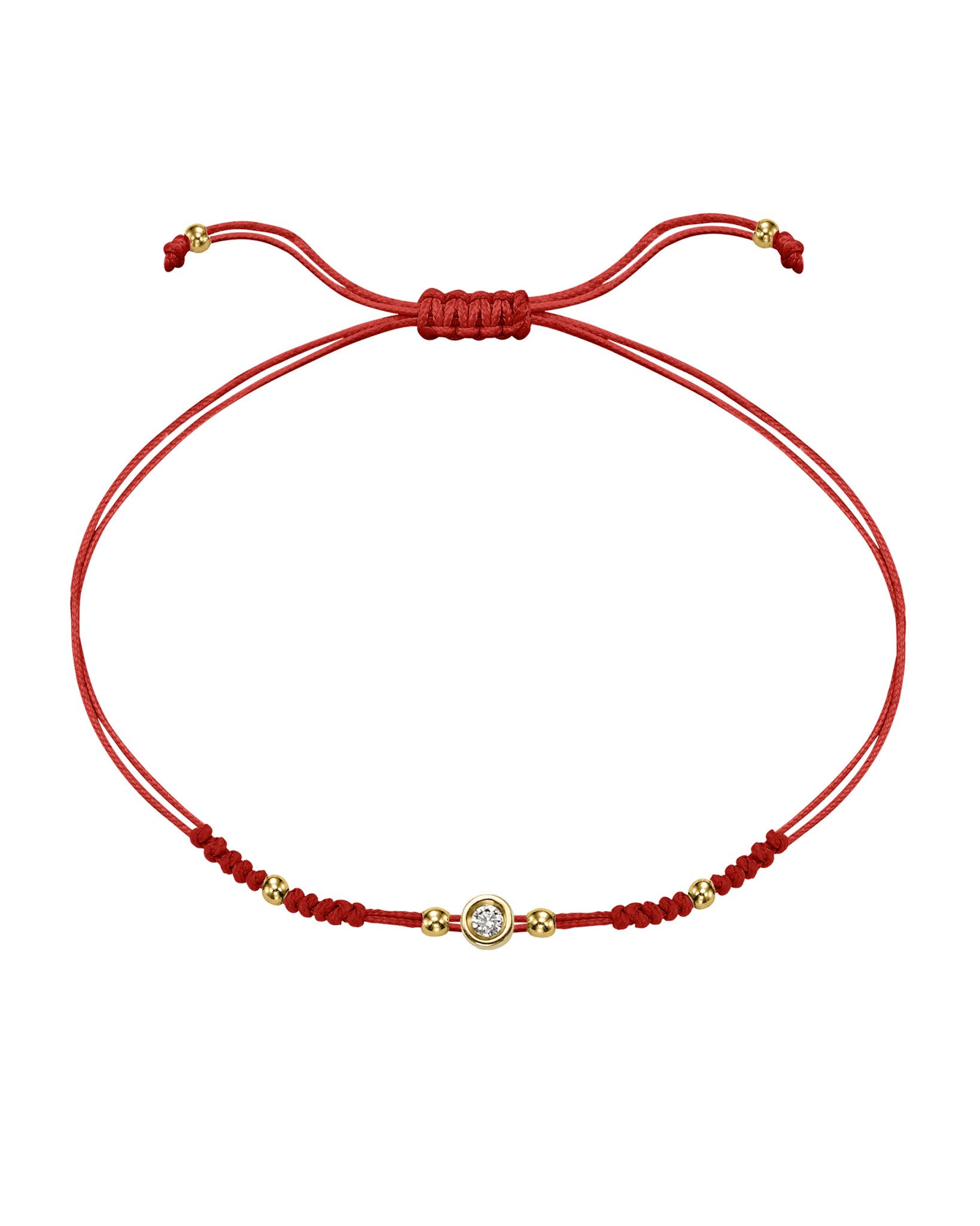 2022 Edit String of Love - 14K Yellow Gold Bracelets 14K Solid Gold Red Small: 0.03ct