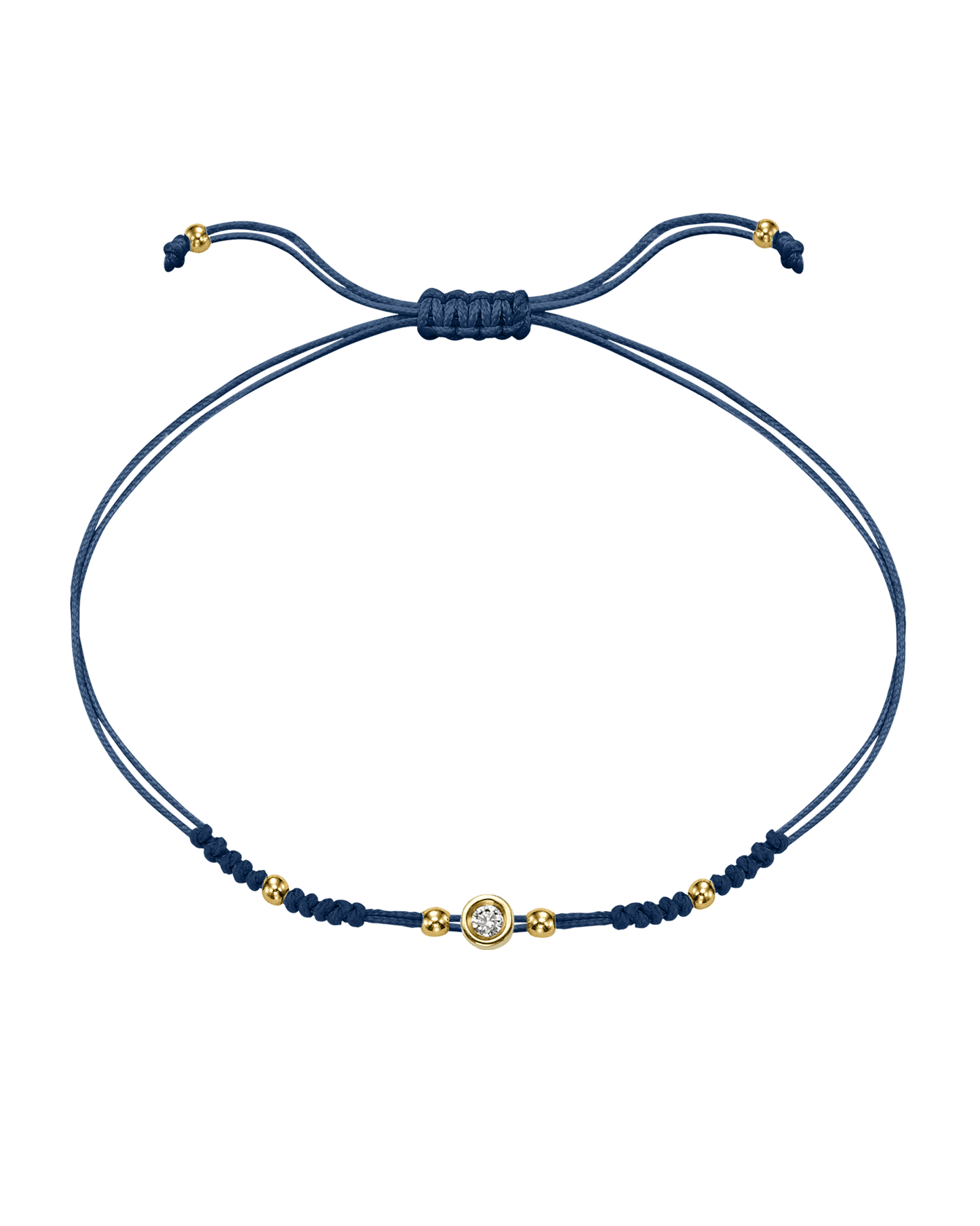 2022 Edit String of Love - 14K Yellow Gold Bracelets 14K Solid Gold Indigo Small: 0.03ct