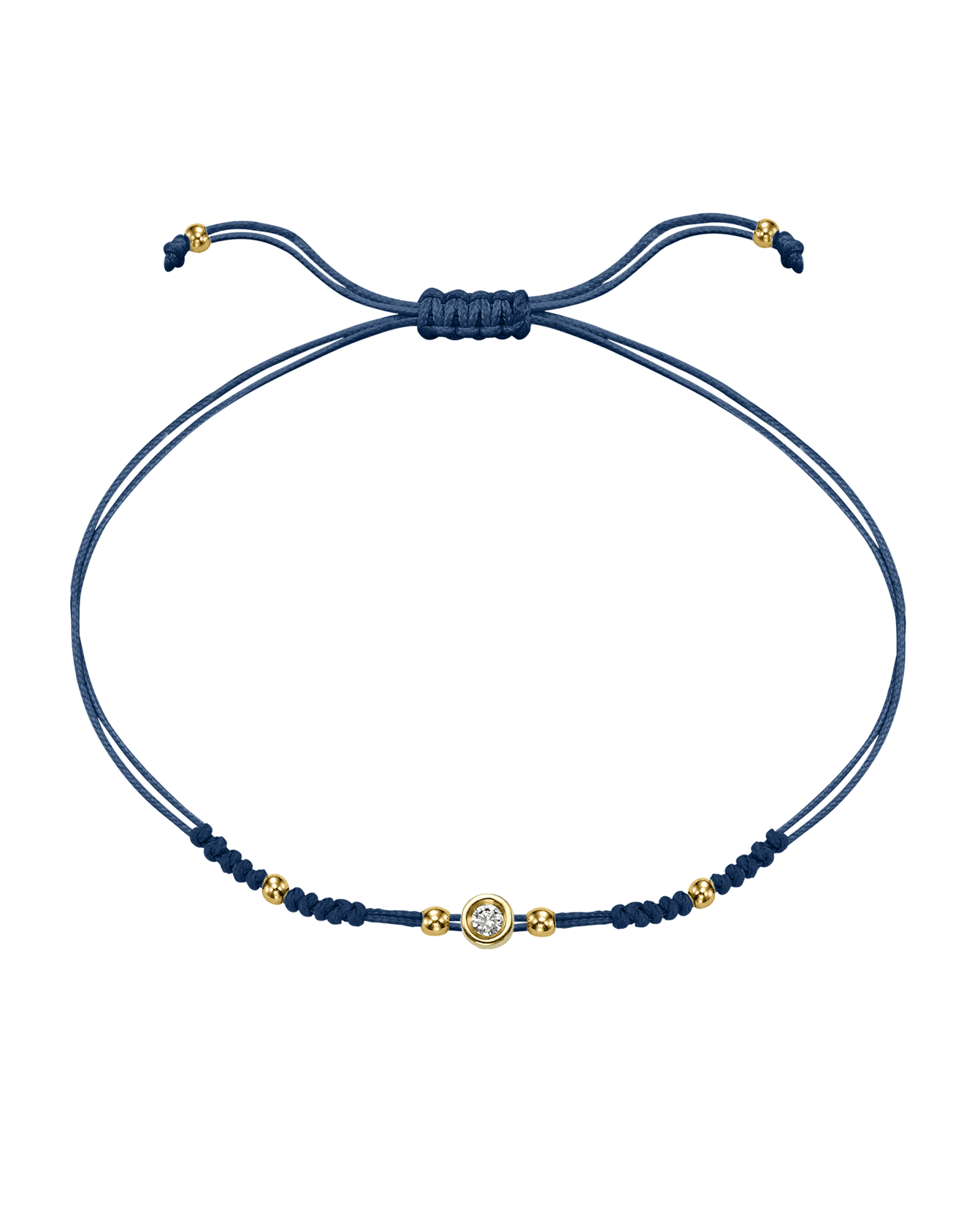 2022 Edit String of Love - 14K Yellow Gold Bracelets 14K Solid Gold Indigo Small: 0.03ct