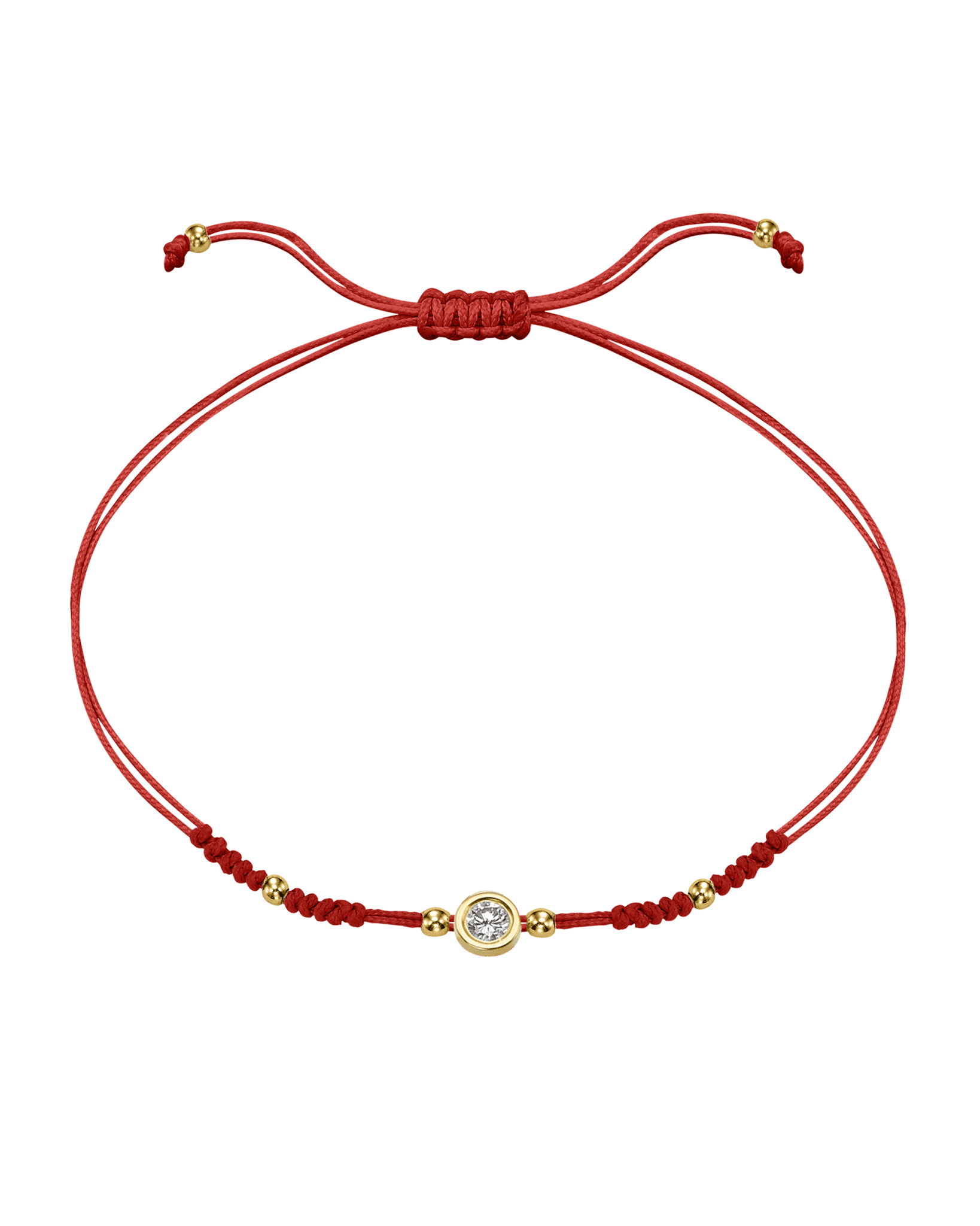 2022 Edit String of Love - 14K Yellow Gold Bracelets 14K Solid Gold Red Large: 0.1ct
