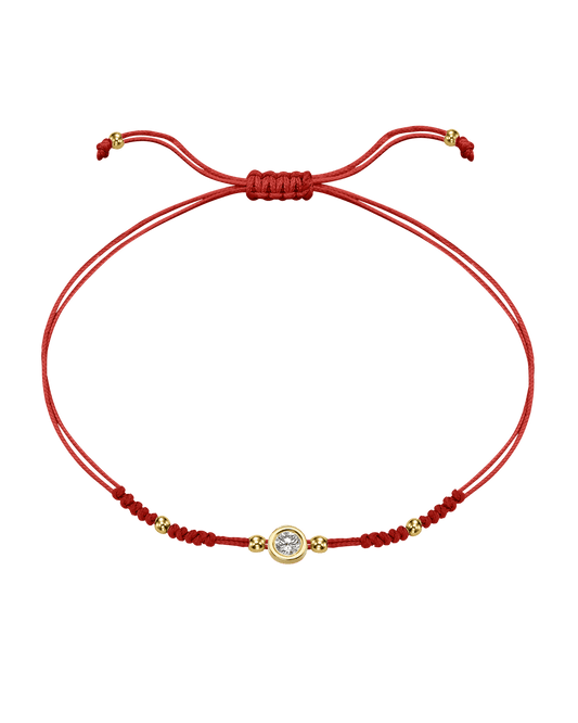 2022 Edit String of Love - 14K Yellow Gold Bracelets 14K Solid Gold Red Large: 0.1ct