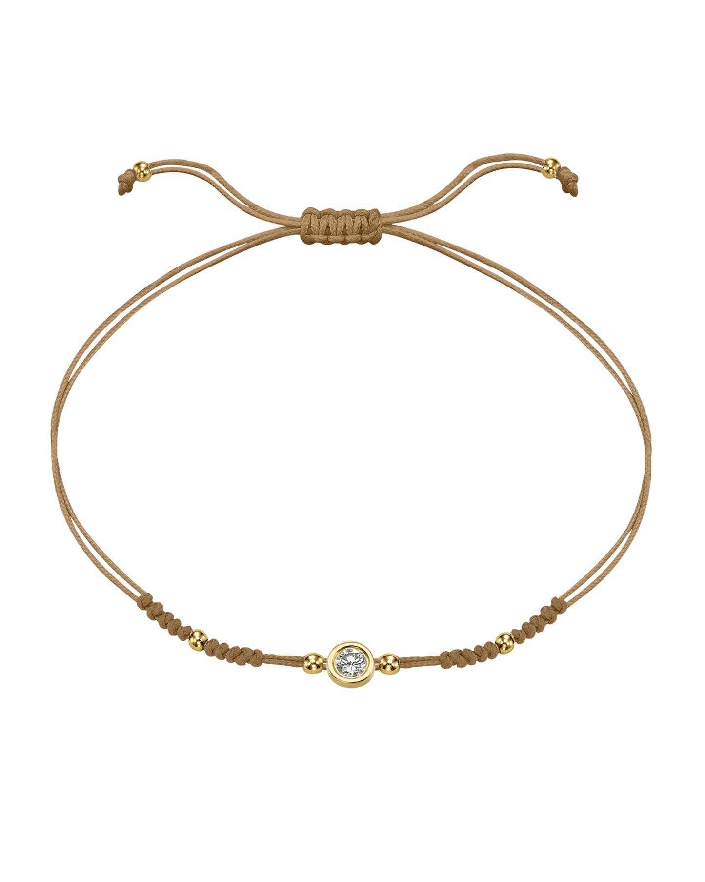 2022 Edit String of Love - 14K Yellow Gold Bracelets 14K Solid Gold Camel Large: 0.1ct