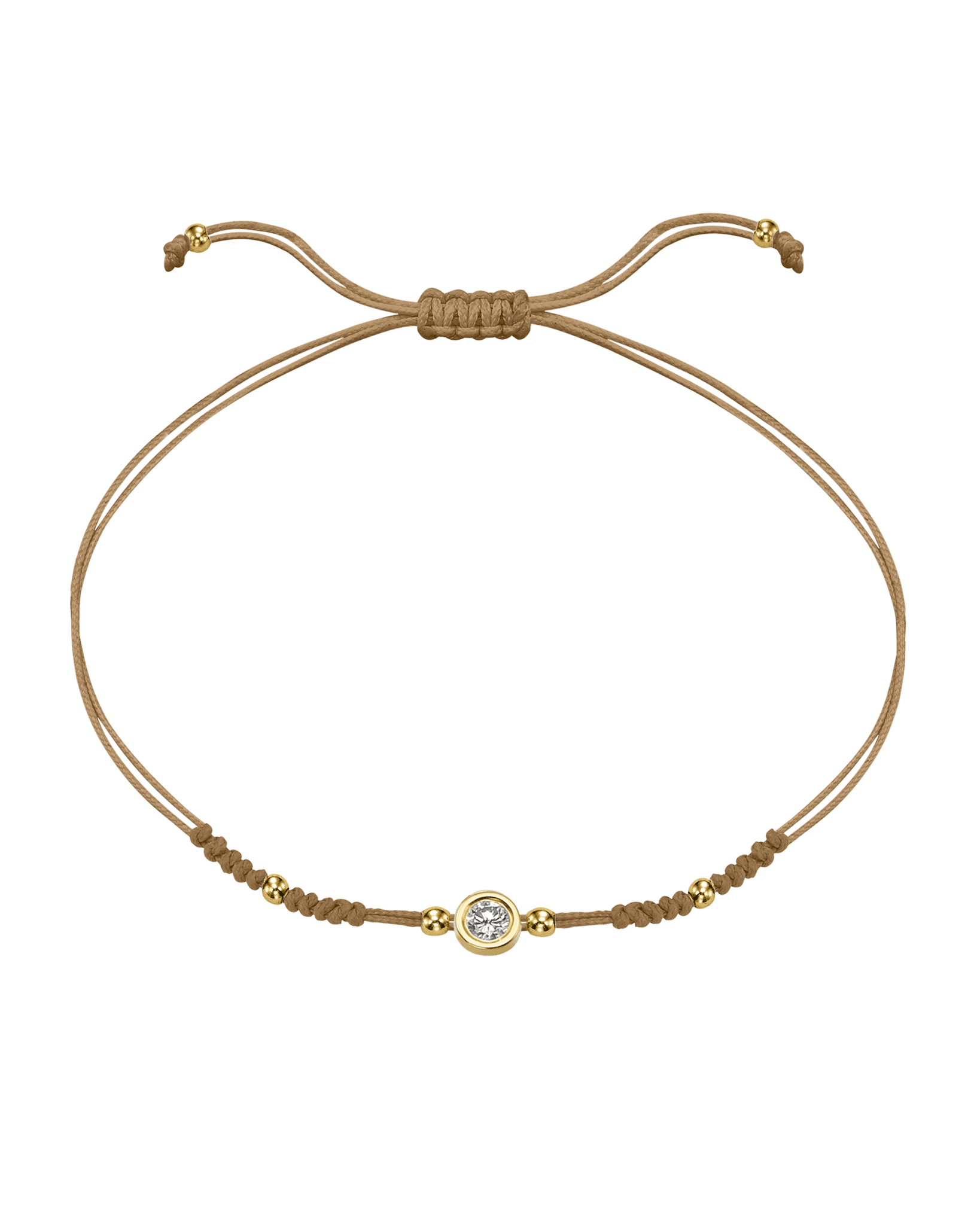 2022 Edit String of Love - 14K Yellow Gold Bracelets 14K Solid Gold Camel Large: 0.1ct