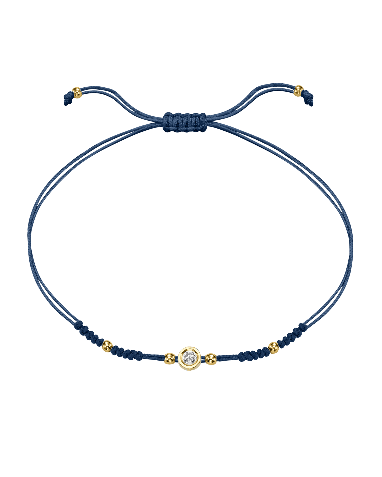 2022 Edit String of Love - 14K Yellow Gold Bracelets 14K Solid Gold Indigo Medium: 0.04ct