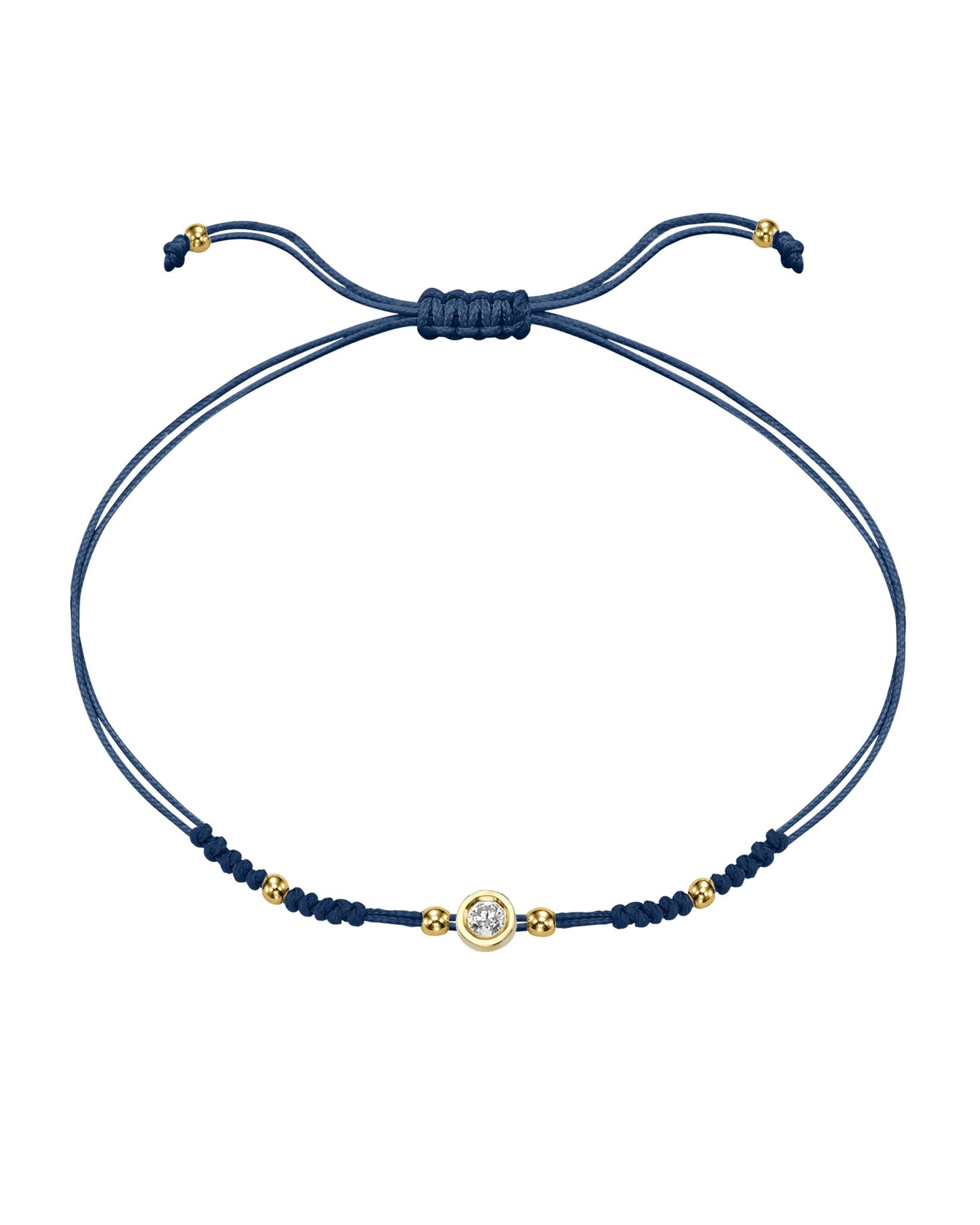 2022 Edit String of Love - 14K Yellow Gold Bracelets 14K Solid Gold Indigo Medium: 0.04ct