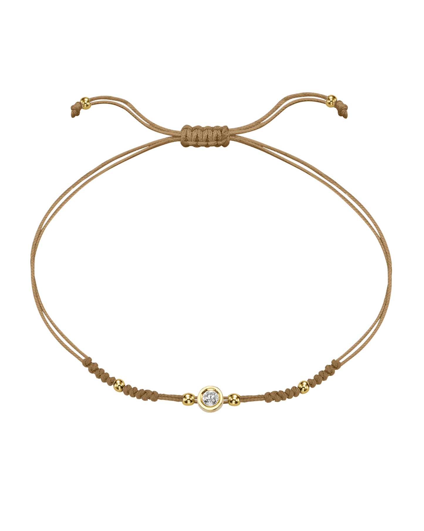 2022 Edit String of Love - 14K Yellow Gold Bracelets 14K Solid Gold Camel Medium: 0.04ct