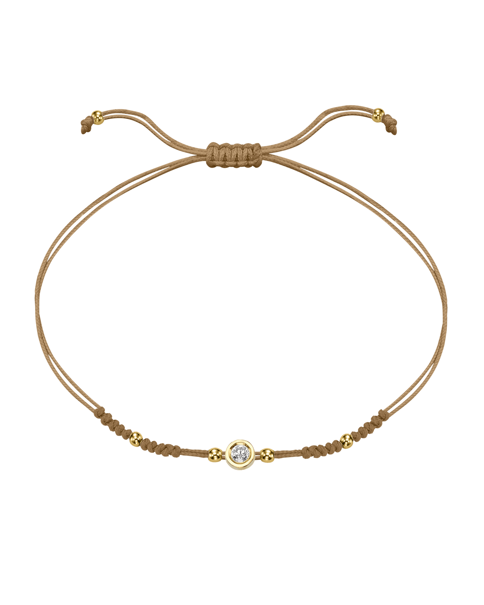 2022 Edit String of Love - 14K Yellow Gold Bracelets 14K Solid Gold Camel Medium: 0.04ct