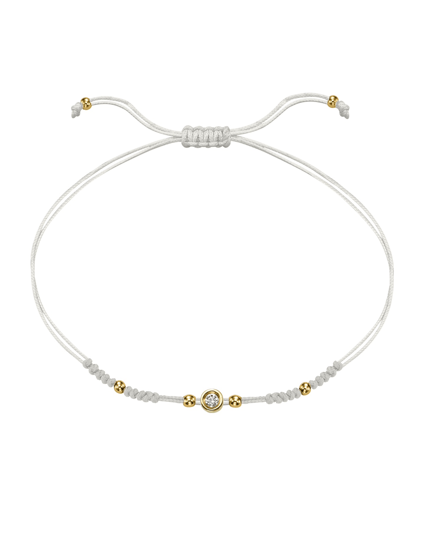 2022 Edit String of Love - 14K Yellow Gold Bracelets 14K Solid Gold Pearl Small: 0.03ct