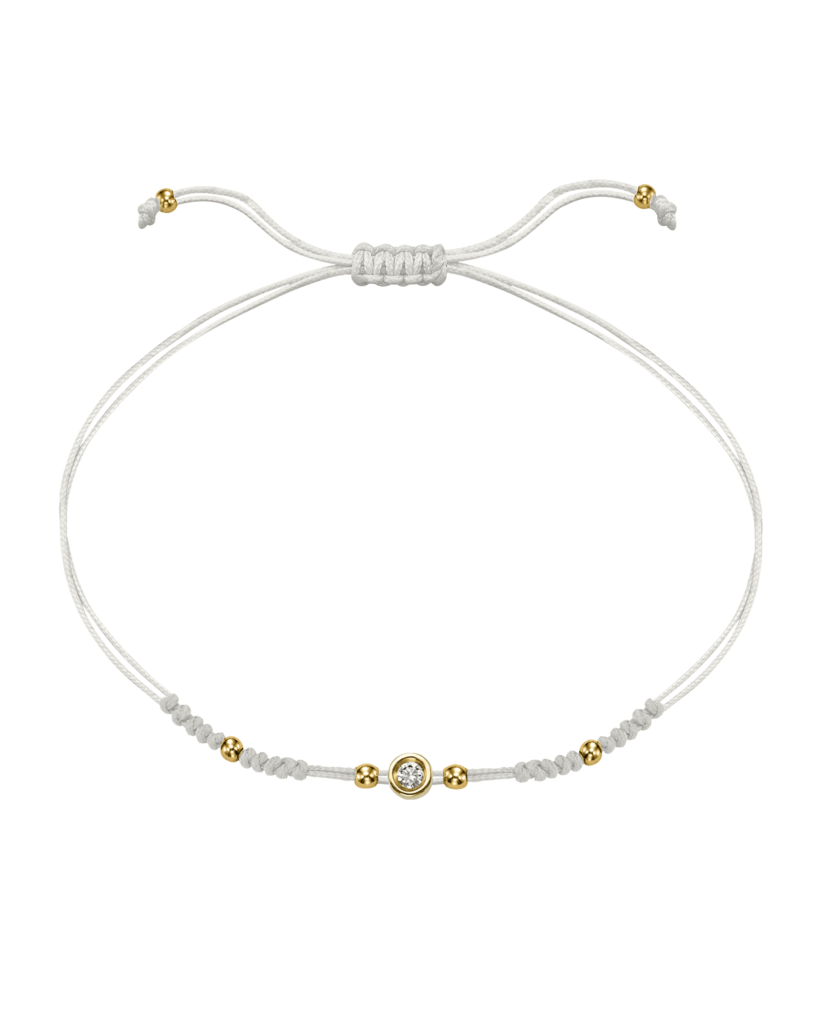 2022 Edit String of Love - 14K Yellow Gold Bracelets 14K Solid Gold Pearl Small: 0.03ct