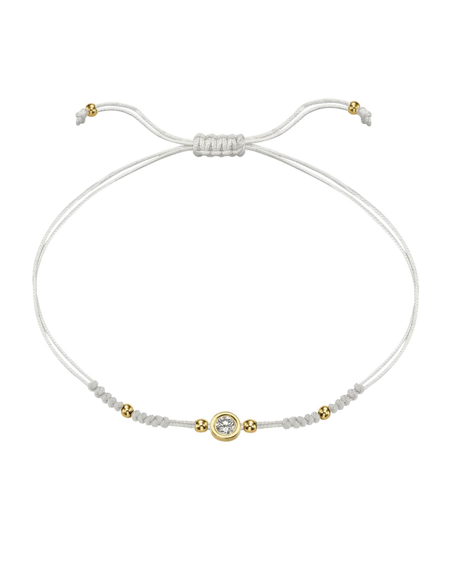 2022 Edit String of Love - 14K Yellow Gold Bracelets 14K Solid Gold Pearl Large: 0.1ct