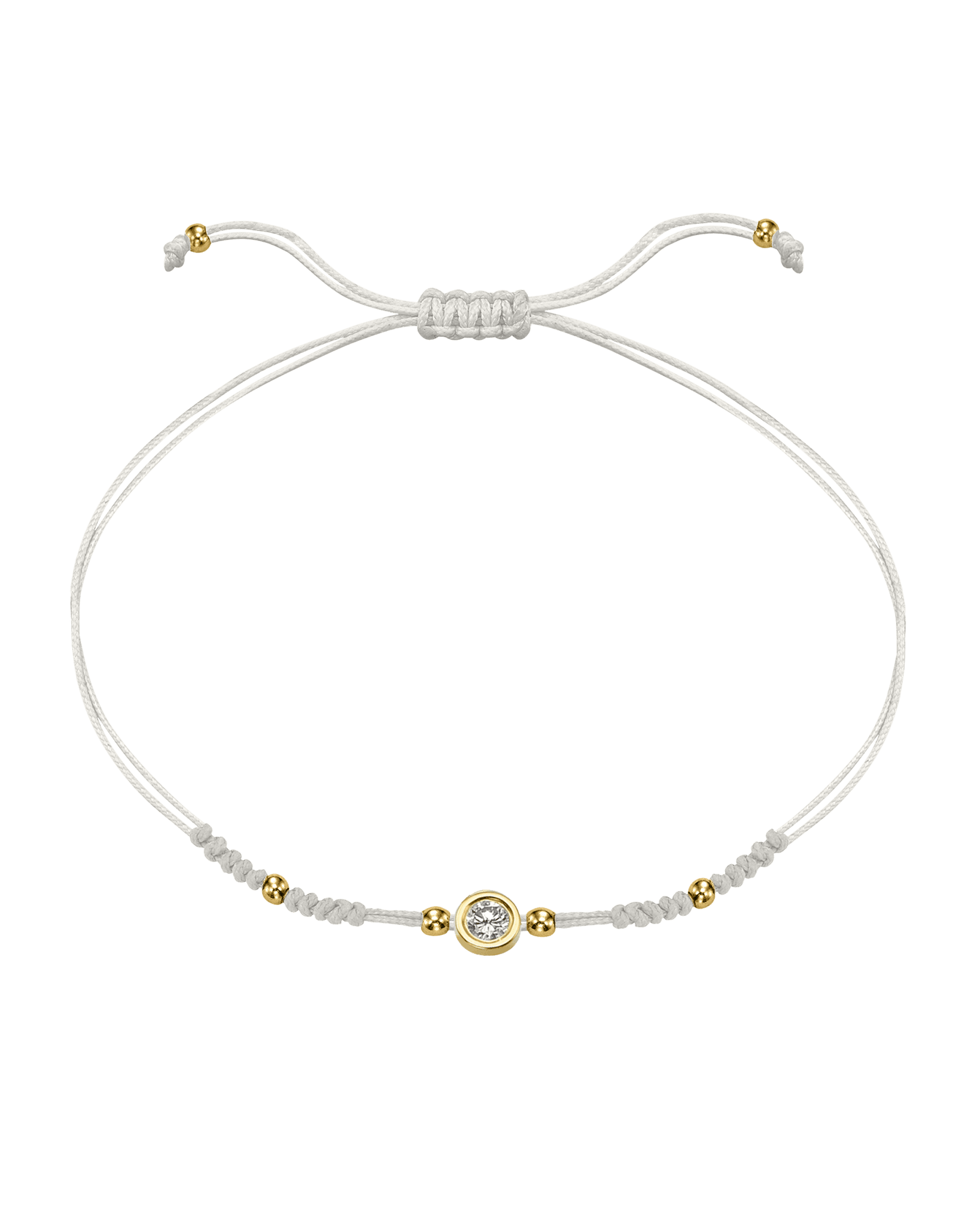 2022 Edit String of Love - 14K Yellow Gold Bracelets 14K Solid Gold Pearl Large: 0.1ct