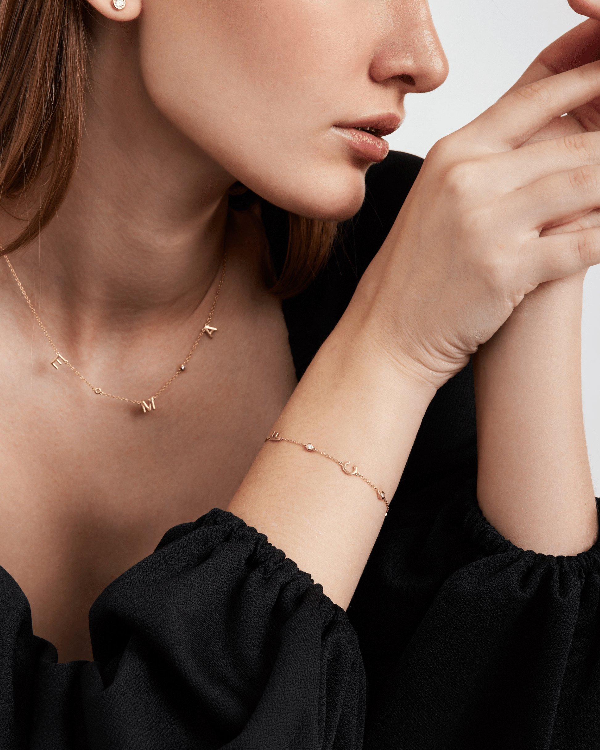 The Initial Bracelet with Diamonds - 925 Sterling Silver Bracelets magal-dev