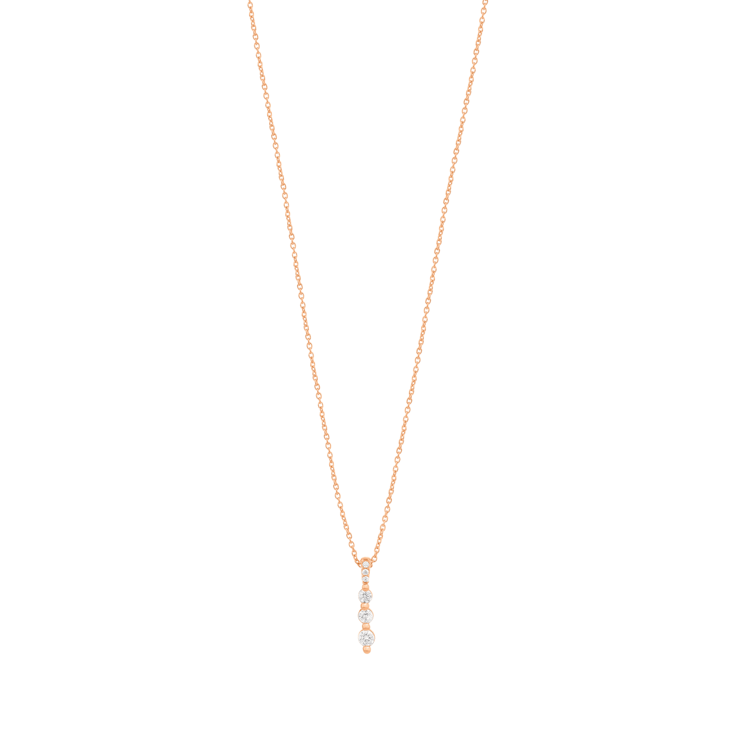 3 Diamonds Bar Necklace - 14K White Gold Necklaces magal-dev