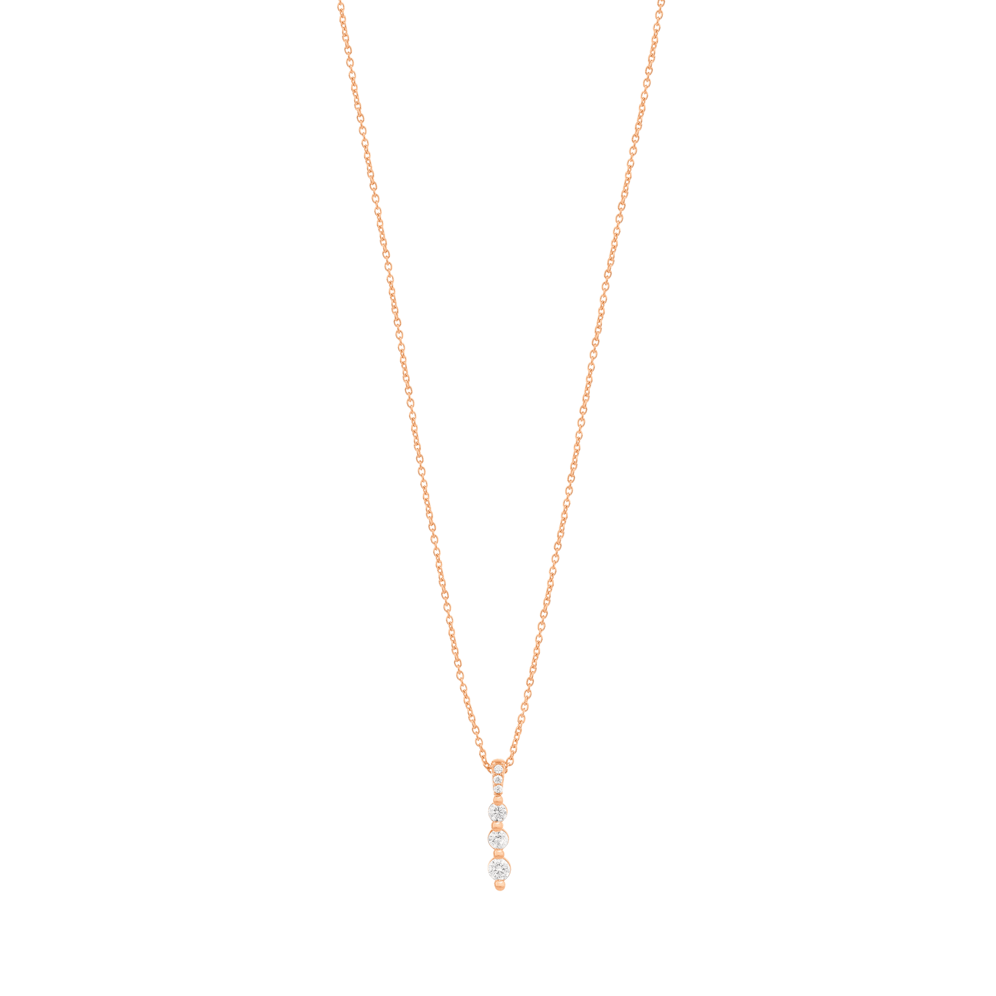 3 Diamonds Bar Necklace - 14K Yellow Gold Necklaces magal-dev