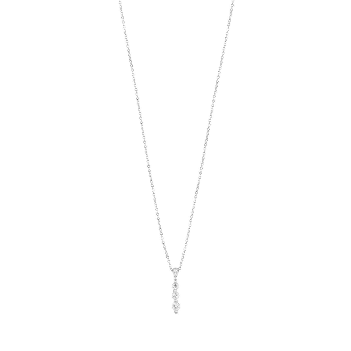 3 Diamonds Bar Necklace - 14K Yellow Gold Necklaces magal-dev