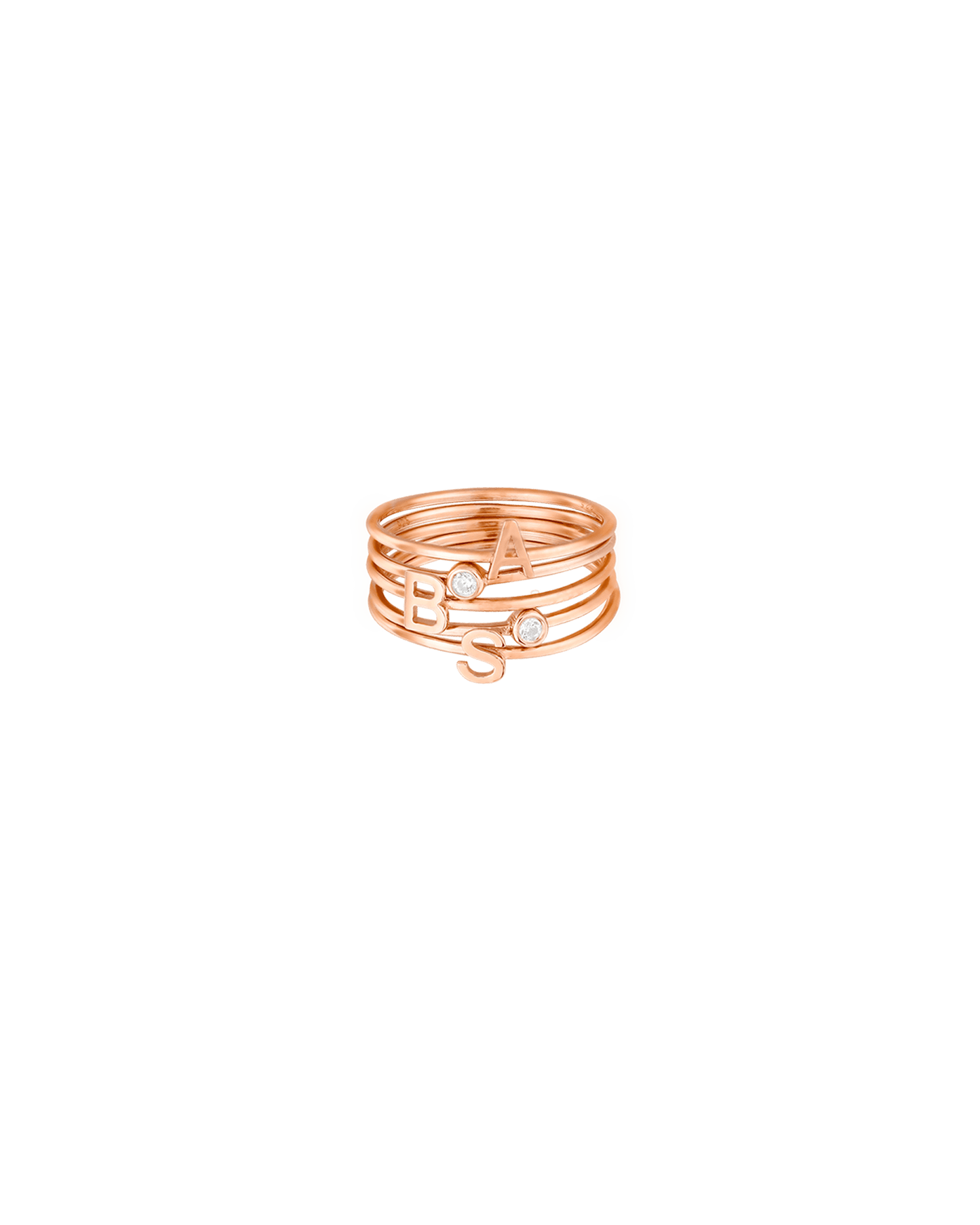 Stackable Initial Ring(s) - 18K Gold Vermeil Rings magal-dev