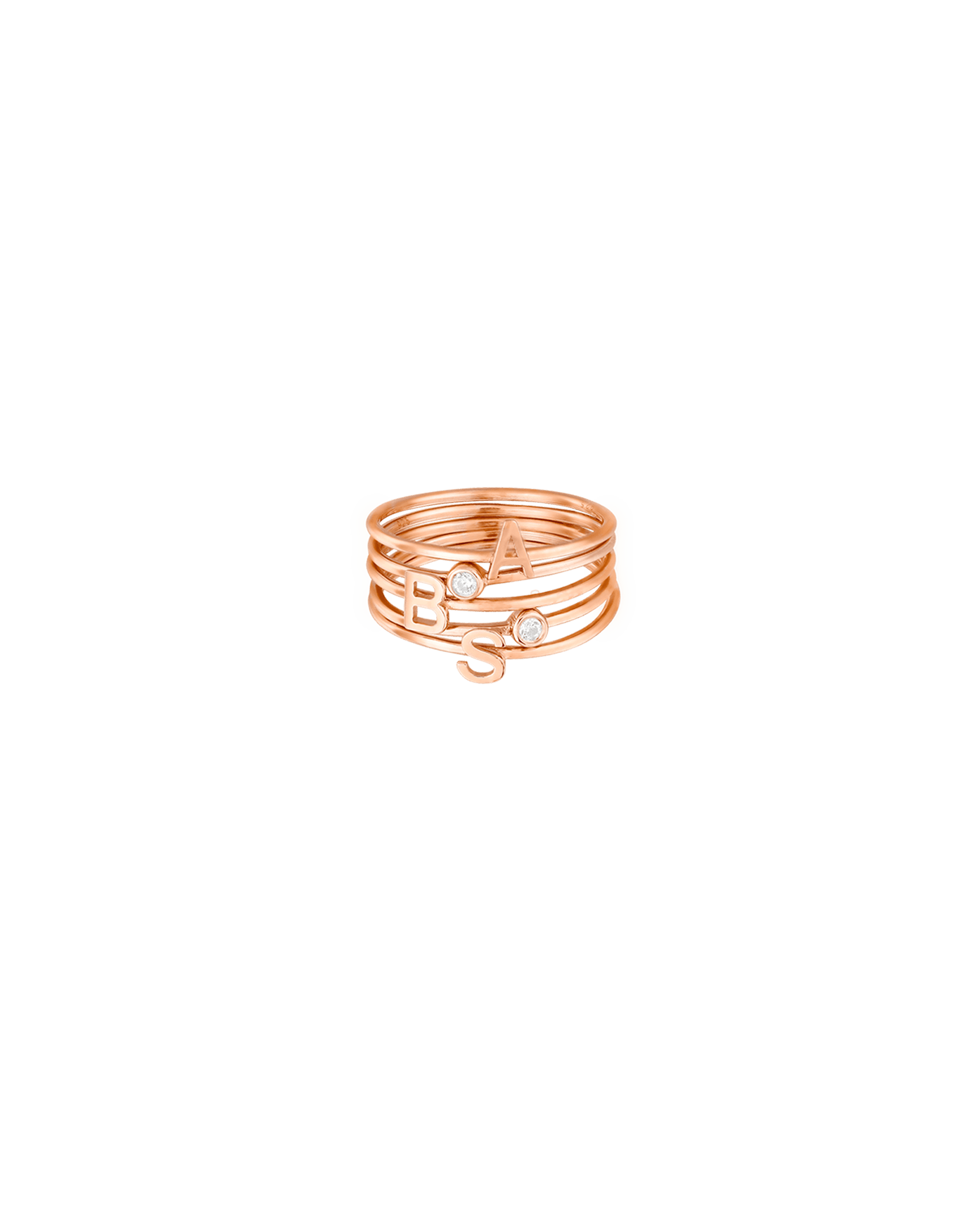 Stackable Initial Ring(s) - 18K Gold Vermeil Rings magal-dev