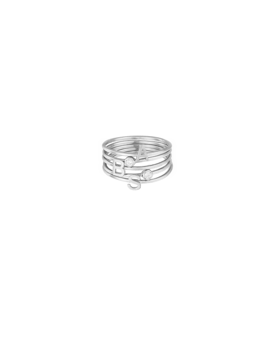 Stackable Initial Ring(s) - 925 Sterling Silver Rings magal-dev 1 Ring US 4