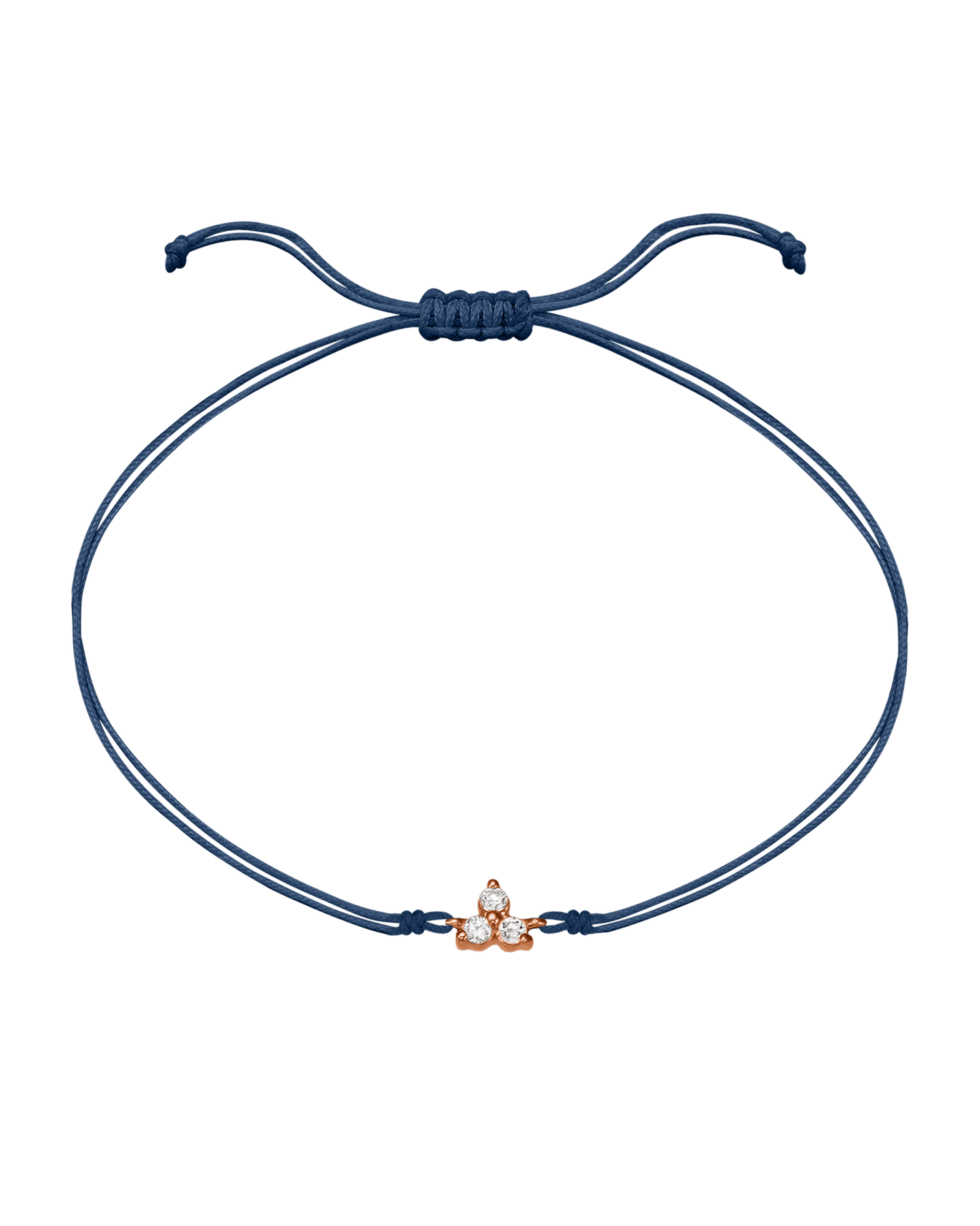 3 Studs Diamond String of love - 14K Rose Gold Bracelets 14K Solid Gold Indigo