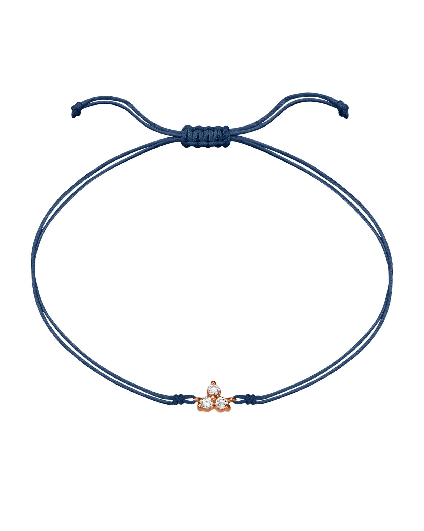 3 Studs Diamond String of love - 14K Rose Gold Bracelets 14K Solid Gold Indigo