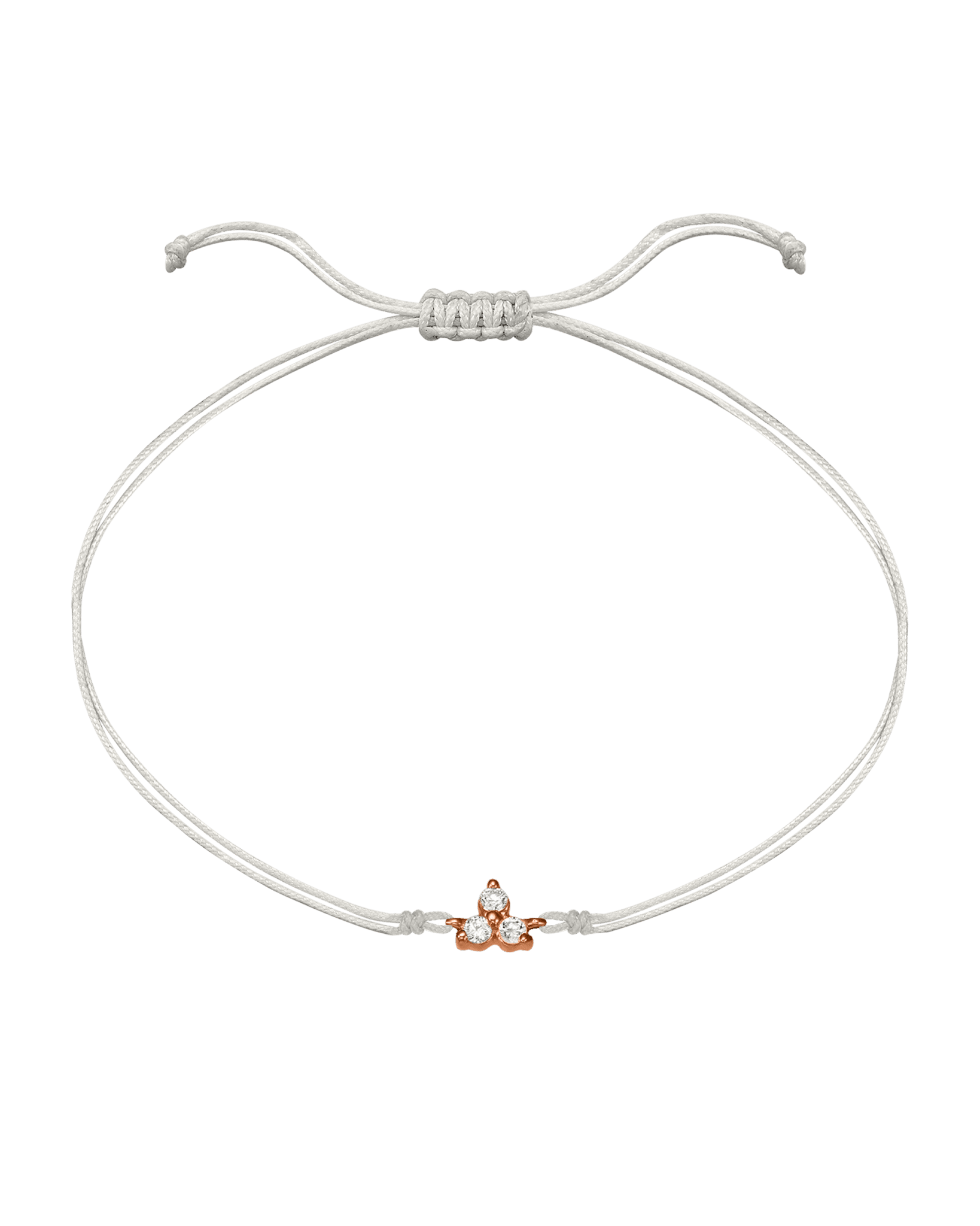 3 Studs Diamond String of love - 14K Rose Gold Bracelets 14K Solid Gold Pearl
