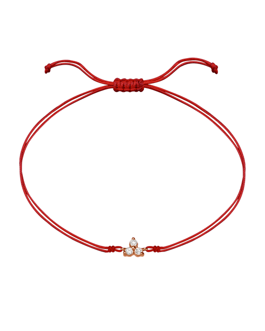 3 Studs Diamond String of love - 14K Rose Gold Bracelets 14K Solid Gold Red
