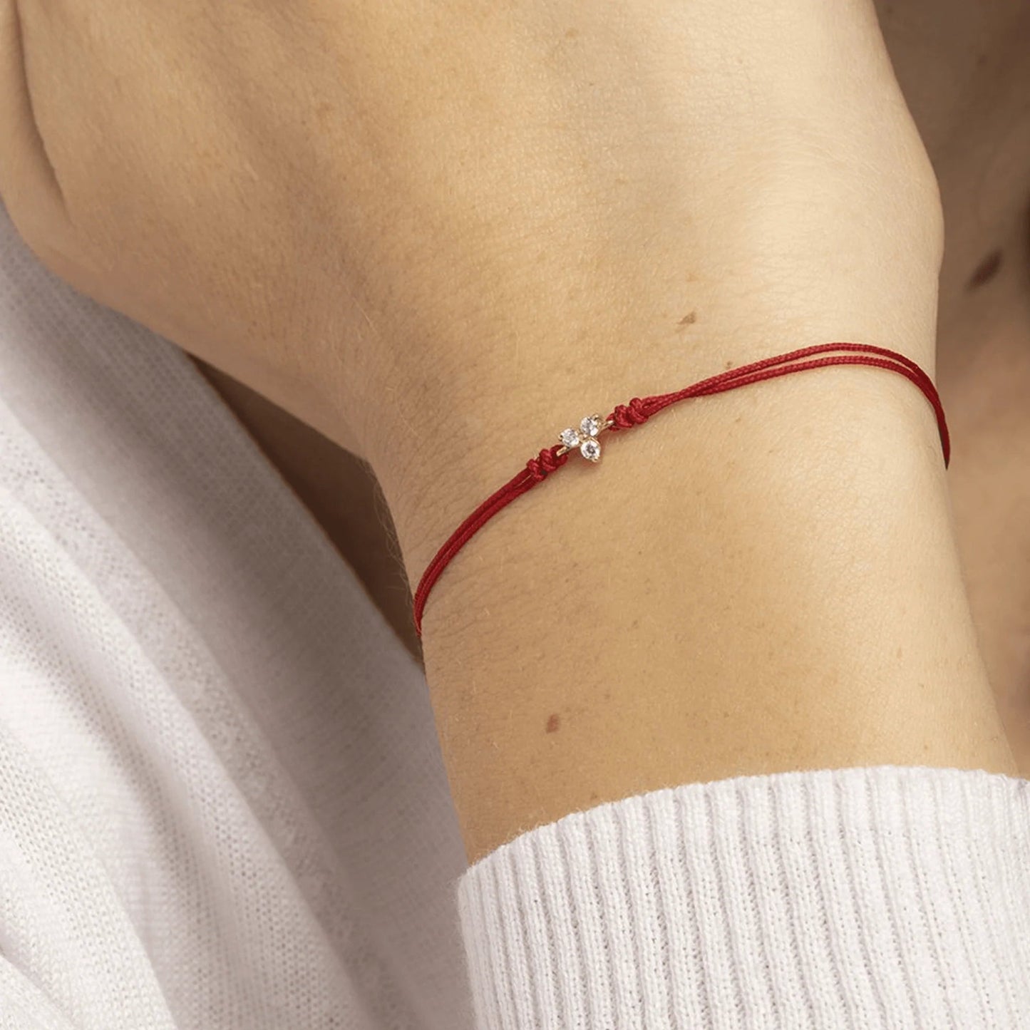 3 Studs Diamond String of love - 14K Rose Gold Bracelets 14K Solid Gold