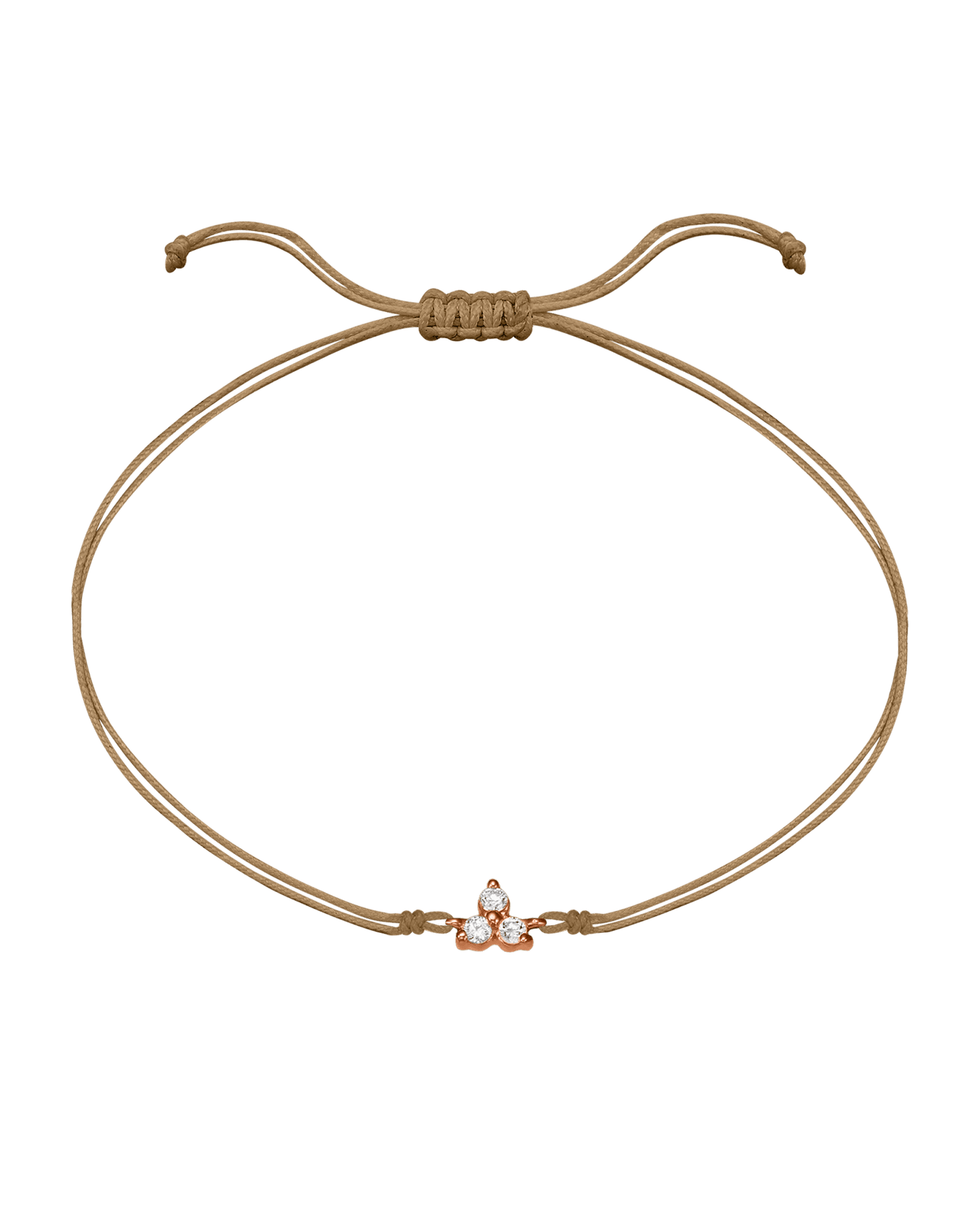 3 Studs Diamond String of love - 14K Rose Gold Bracelets 14K Solid Gold Camel
