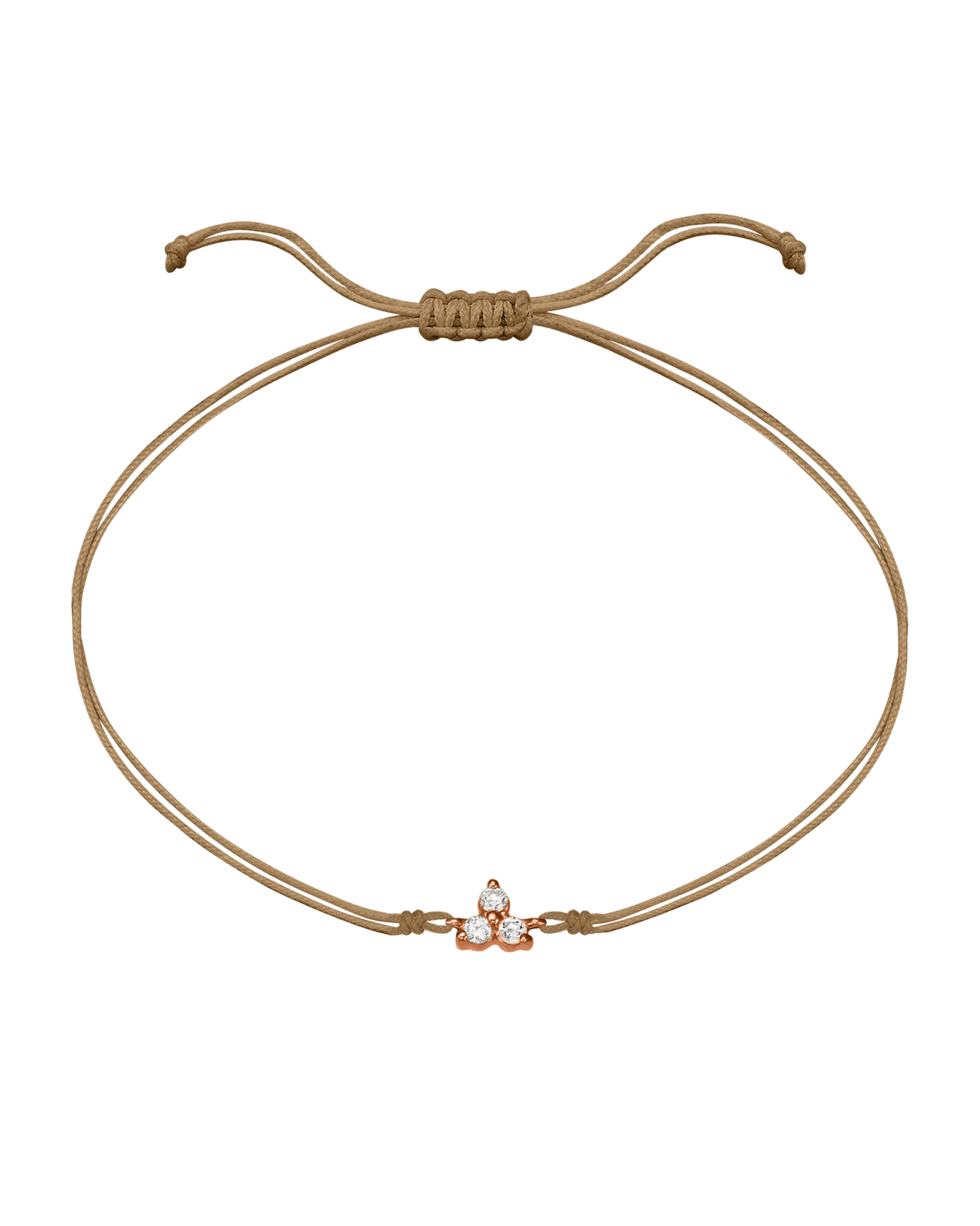 3 Studs Diamond String of love - 14K Rose Gold Bracelets 14K Solid Gold Camel