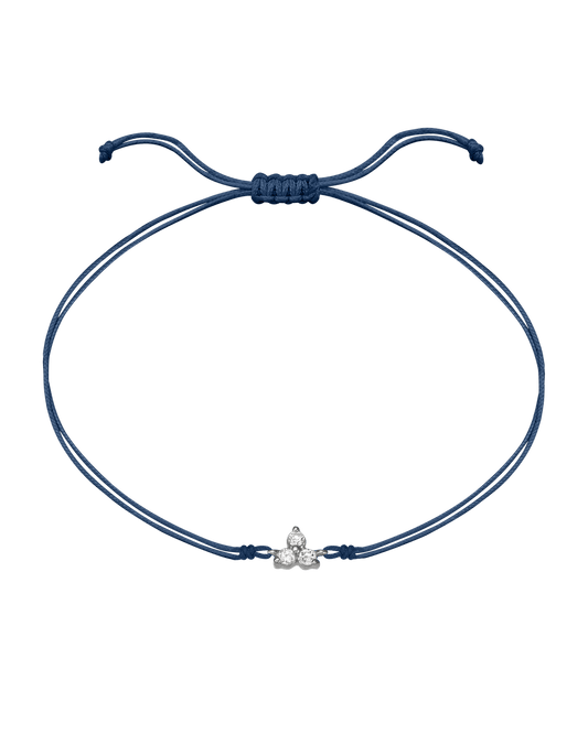 3 Studs Diamond String of love - 14K White Gold Bracelets 14K Solid Gold Indigo