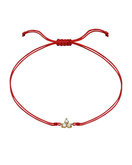 3 Studs Diamond String of love - 14K Yellow Gold Bracelets 14K Solid Gold Red