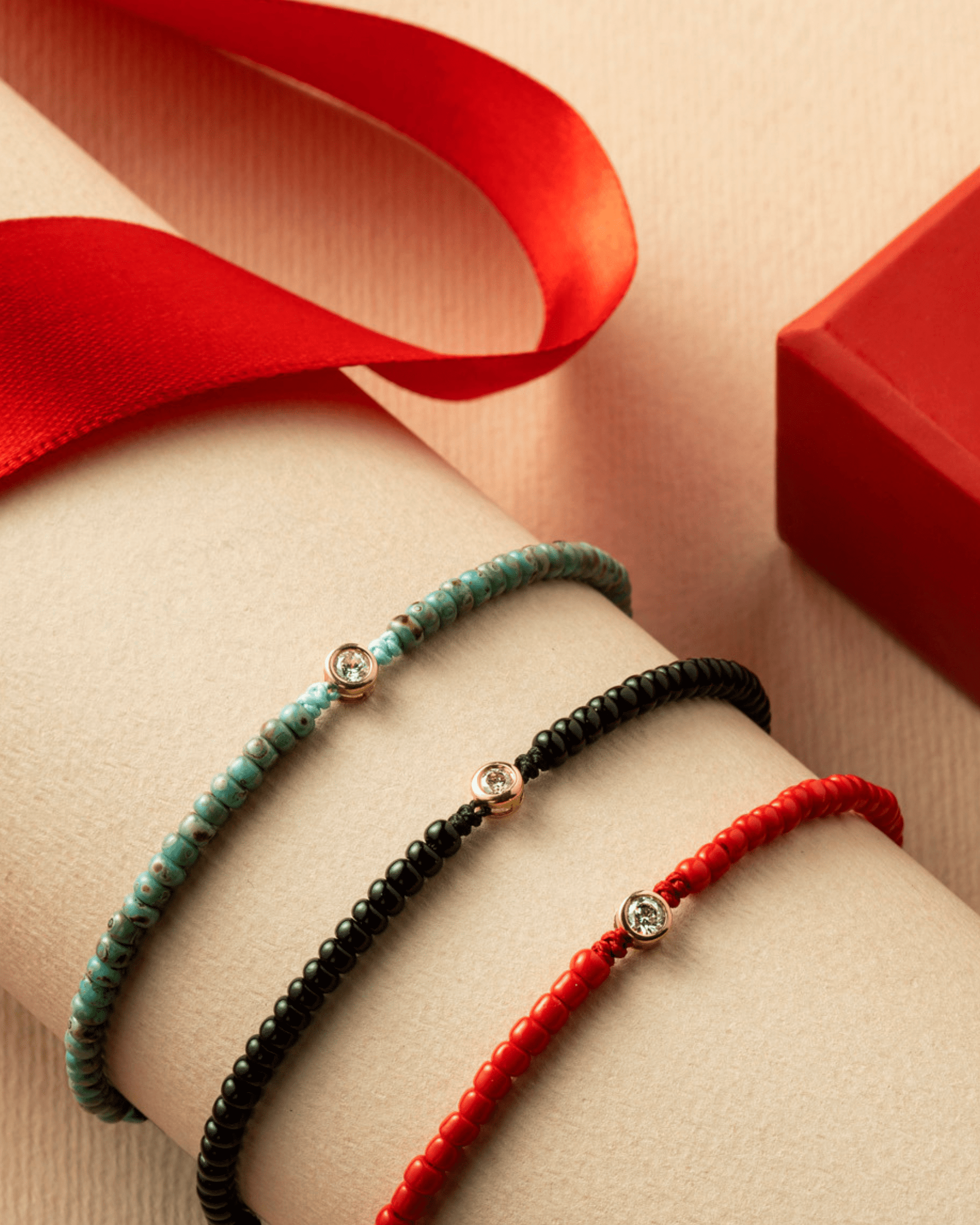 Black Onyx String Of Love - 14K Rose Gold Bracelets magal-dev