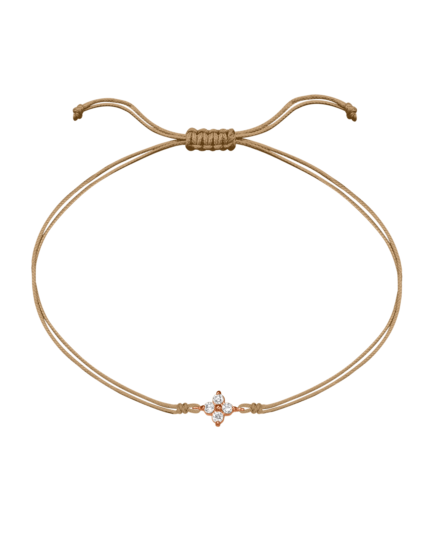 4 Studs Diamond String of love - 14K Rose Gold Bracelets 14K Solid Gold Camel