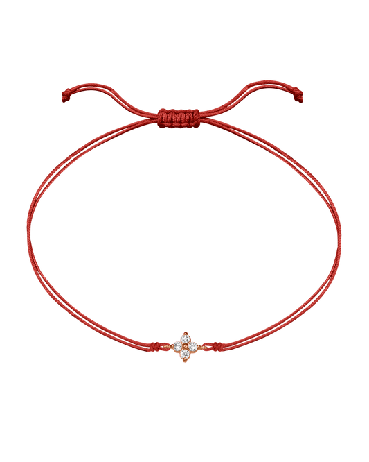 4 Studs Diamond String of love - 14K Rose Gold Bracelets 14K Solid Gold Red
