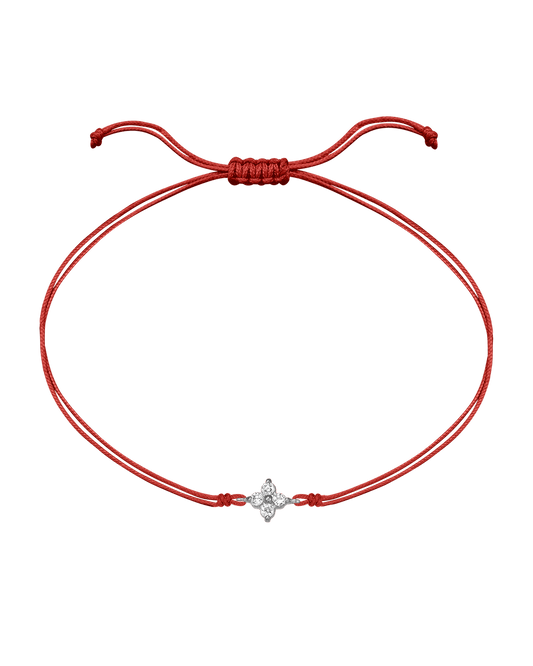 4 Studs Diamond String of love - 14K White Gold Bracelets 14K Solid Gold Red
