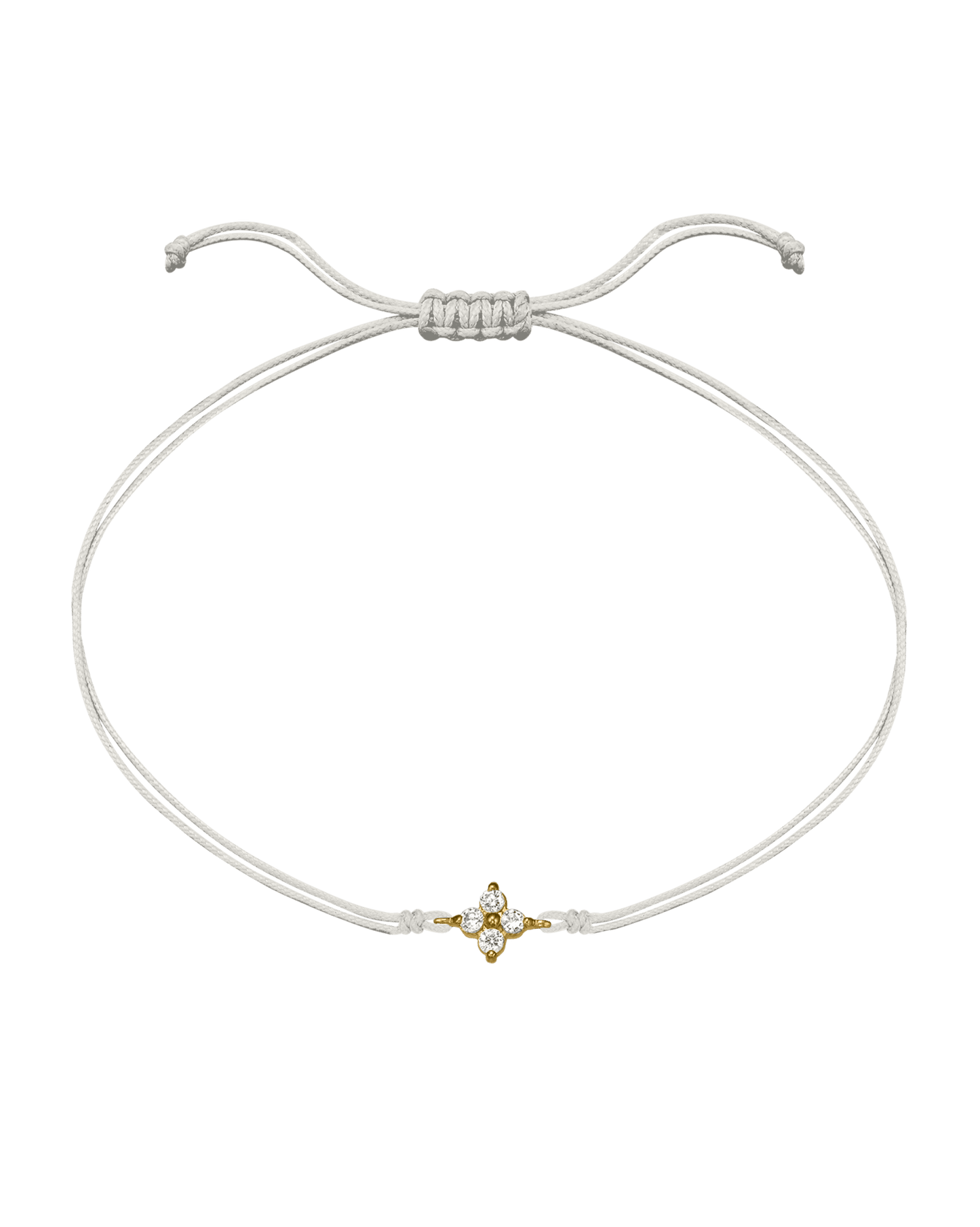4 Studs Diamond String of love - 14K Yellow Gold Bracelets 14K Solid Gold Pearl