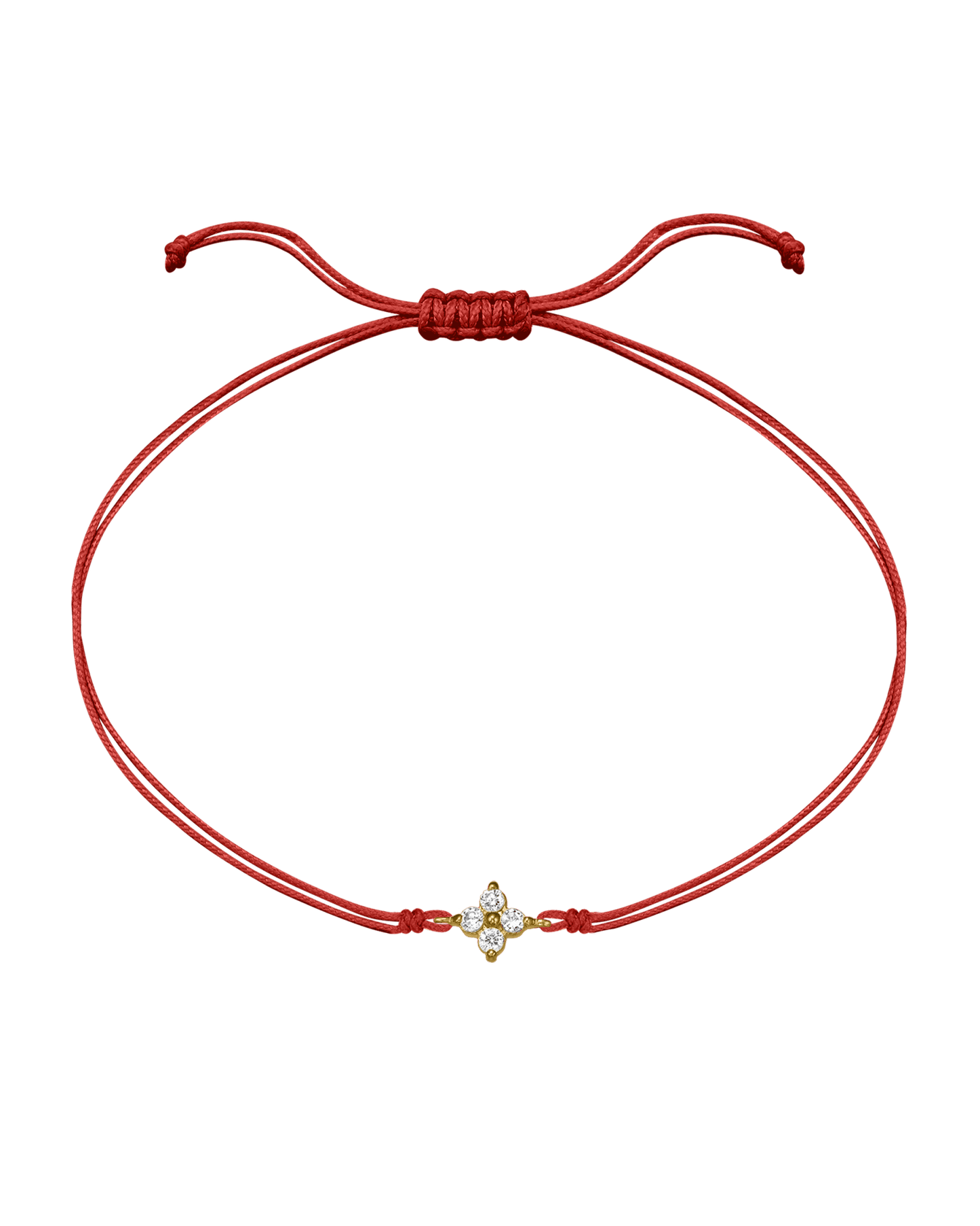 4 Studs Diamond String of love - 14K Yellow Gold Bracelets 14K Solid Gold Red