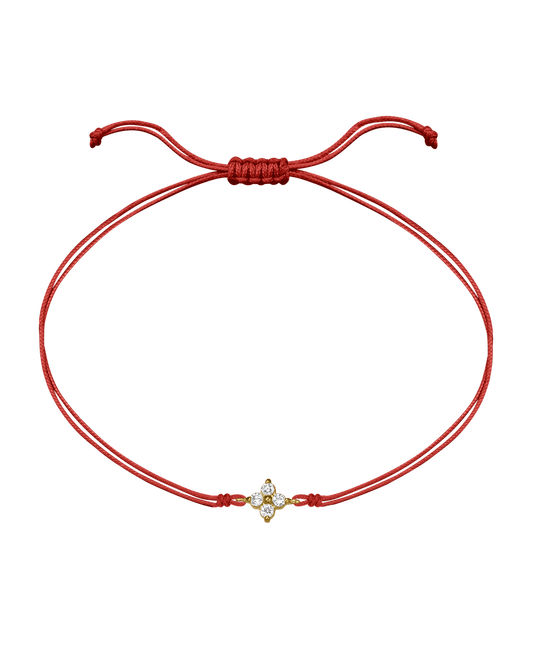 4 Studs Diamond String of love - 14K Yellow Gold Bracelets 14K Solid Gold Red