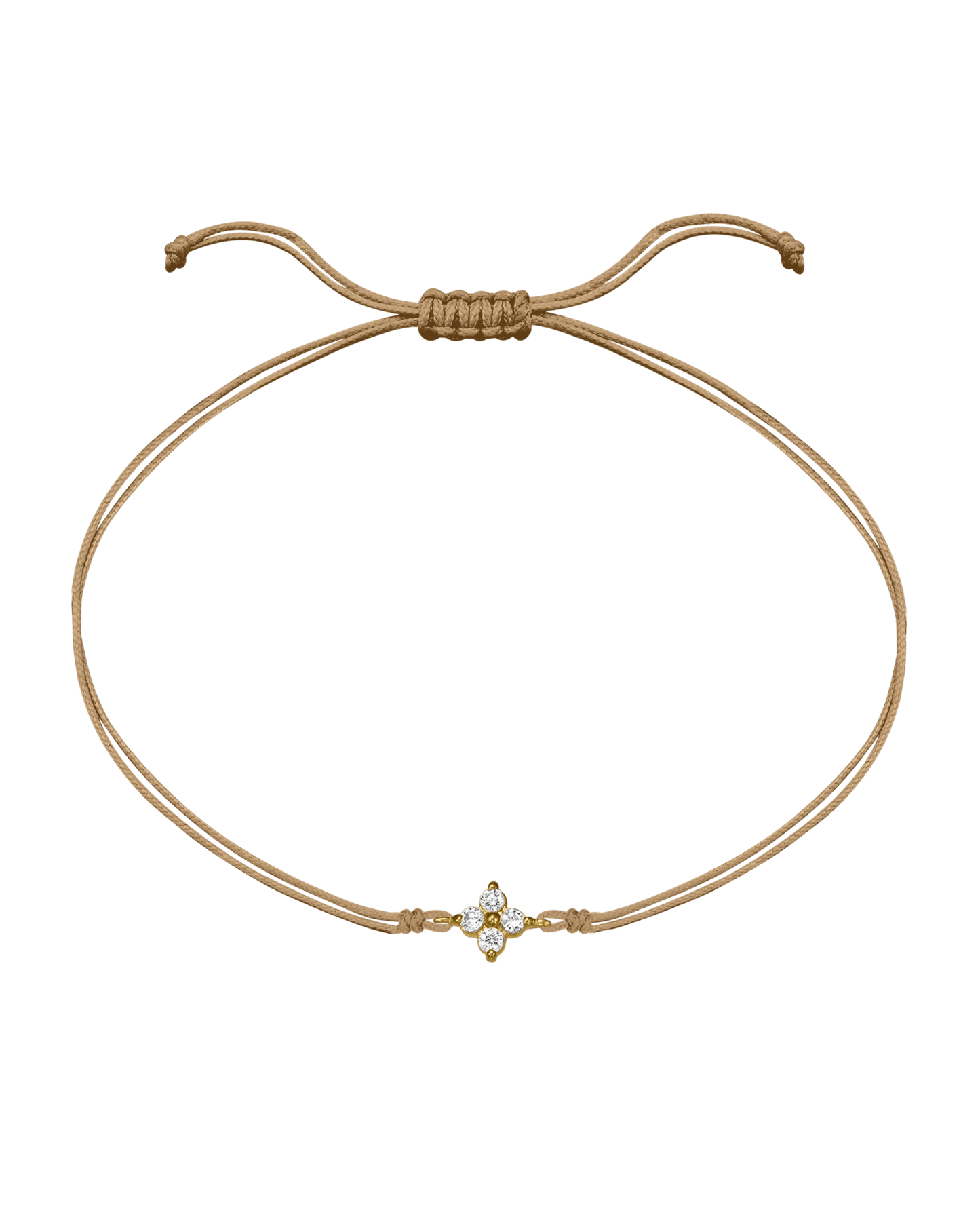 4 Studs Diamond String of love - 14K Yellow Gold Bracelets 14K Solid Gold Camel