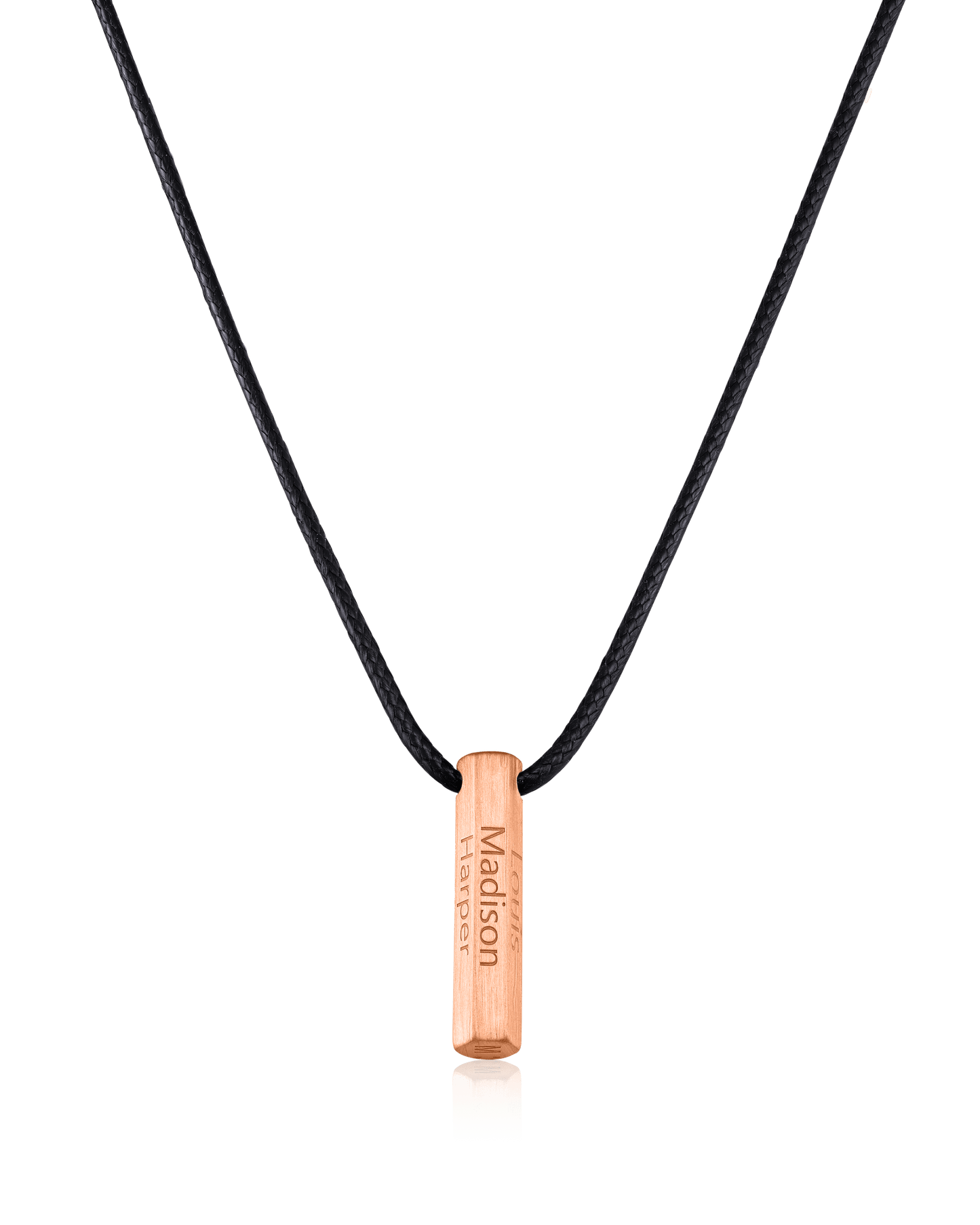 Apex Bar Necklace - 18K Rose Vermeil Necklaces magal-dev Black 1 Name Adjustable cord 20"- 24"
