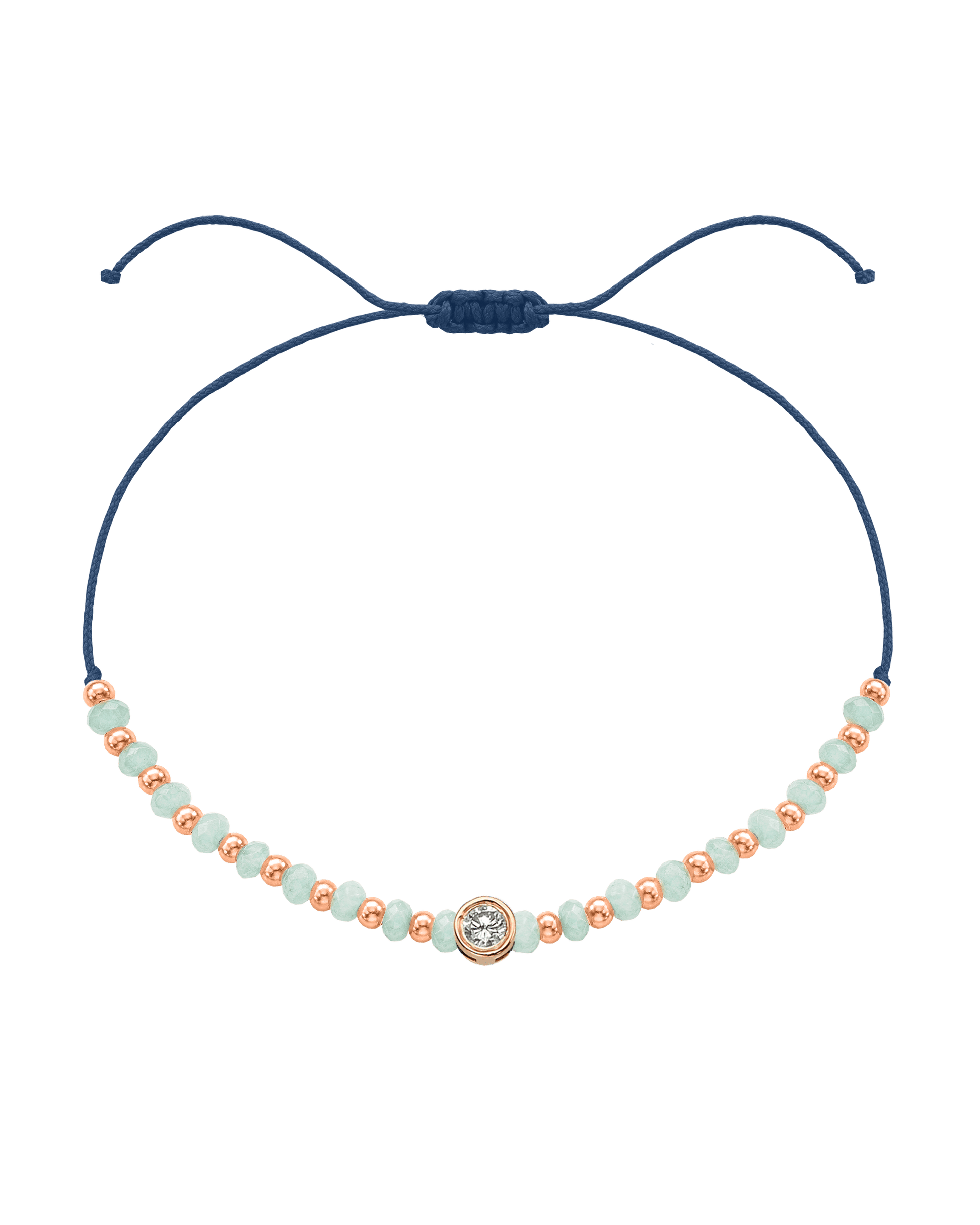 Apatite Gemstone String of Love Bracelet for Inspiration - 14K Rose Gold Bracelets 14K Solid Gold Indigo Large: 0.1ct