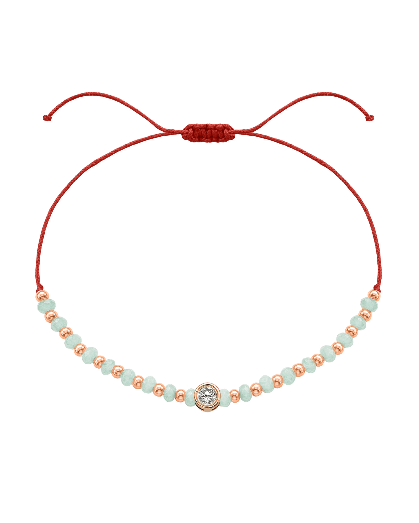 Apatite Gemstone String of Love Bracelet for Inspiration - 14K Rose Gold Bracelets 14K Solid Gold Red Large: 0.1ct