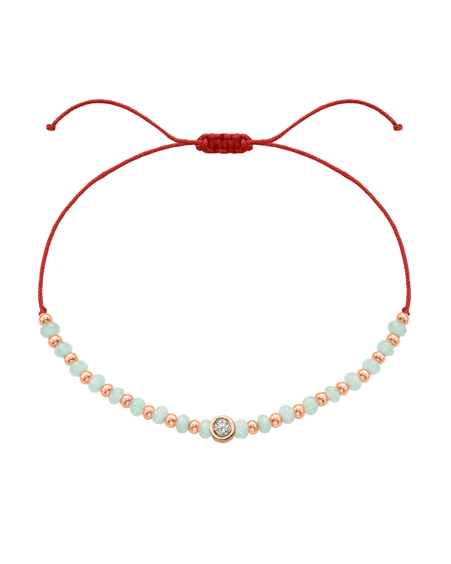 Apatite Gemstone String of Love Bracelet for Inspiration - 14K Rose Gold Bracelets 14K Solid Gold Red Medium: 0.04ct