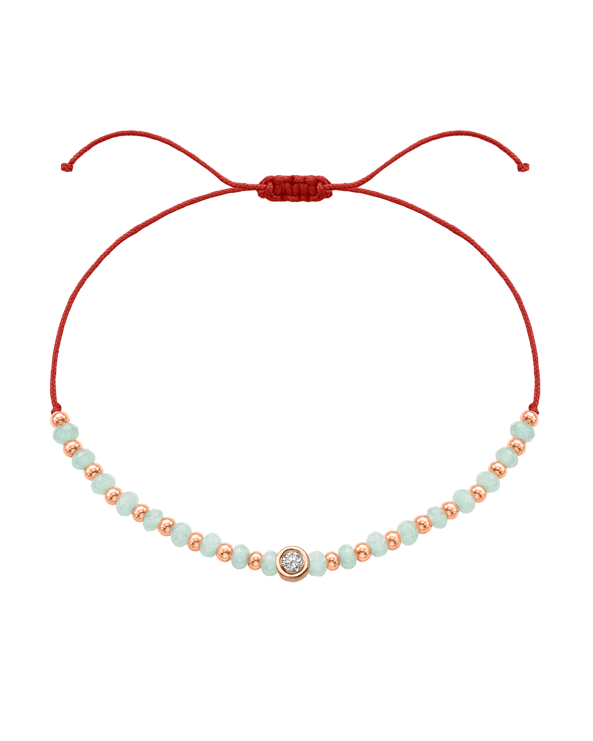 Apatite Gemstone String of Love Bracelet for Inspiration - 14K Rose Gold Bracelets 14K Solid Gold Red Medium: 0.04ct