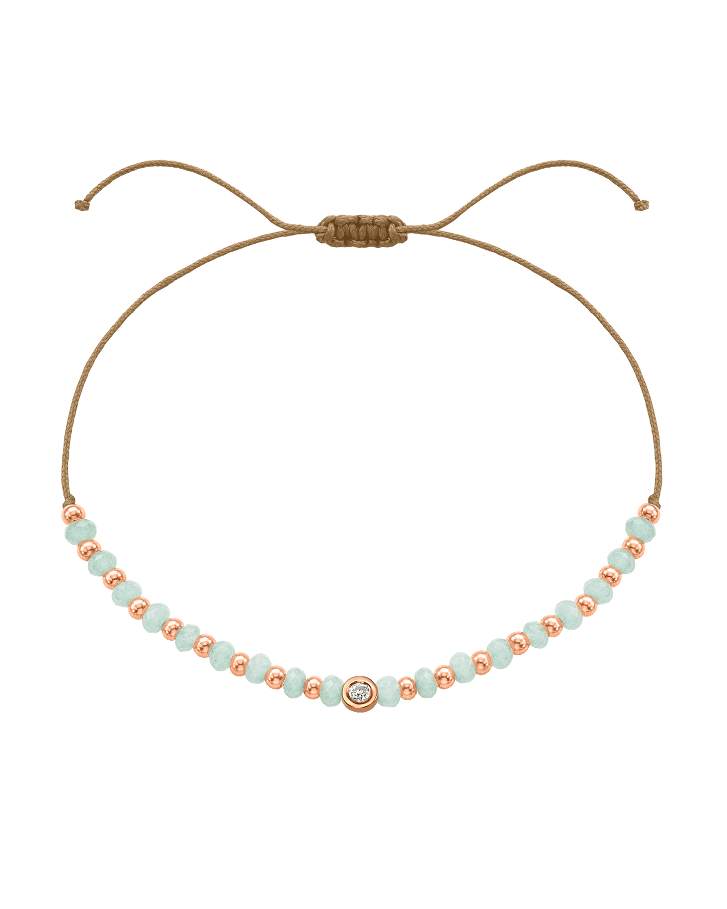 Apatite Gemstone String of Love Bracelet for Inspiration - 14K Rose Gold Bracelets 14K Solid Gold Camel Small: 0.03ct