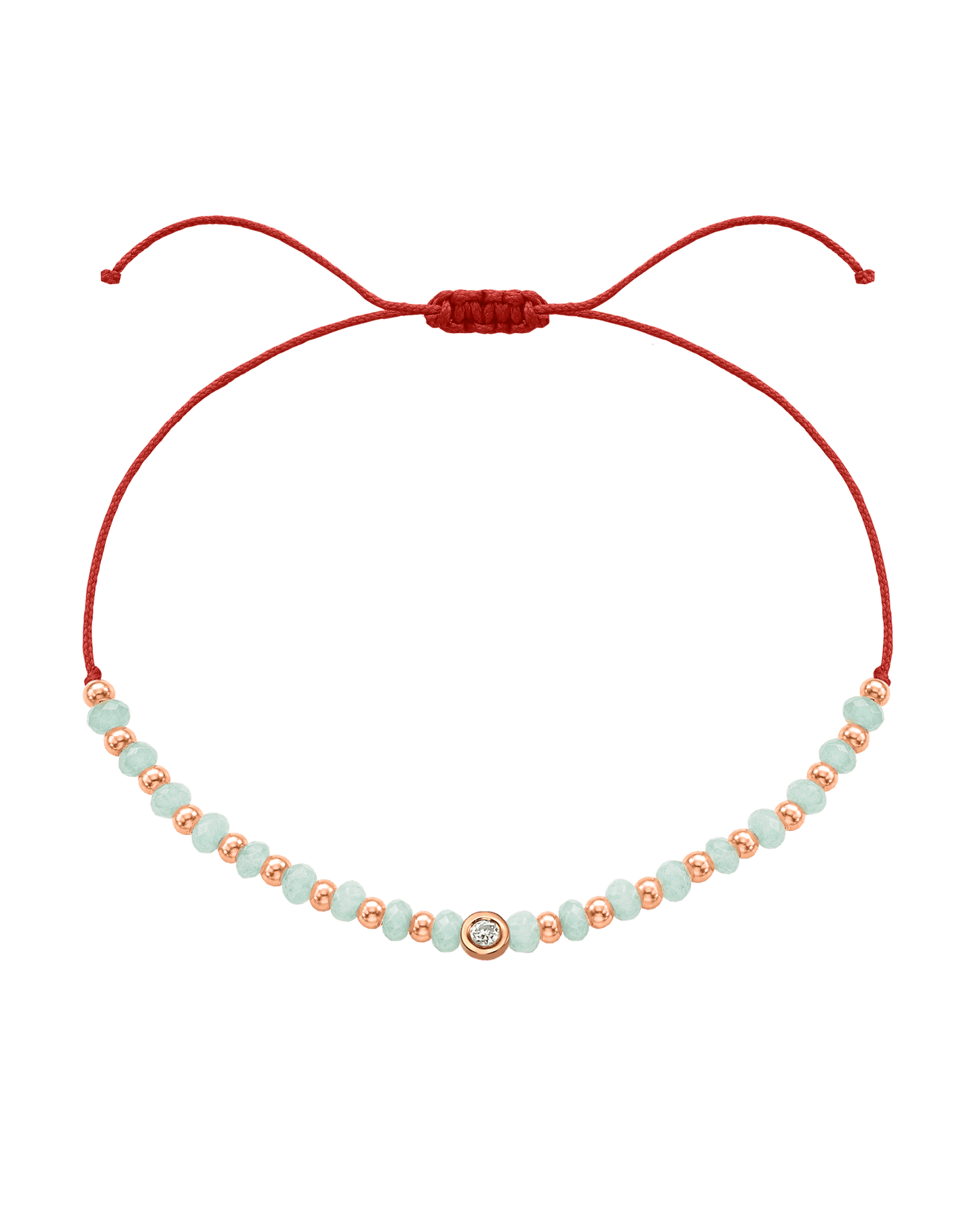 Apatite Gemstone String of Love Bracelet for Inspiration - 14K Rose Gold Bracelets 14K Solid Gold Red Small: 0.03ct