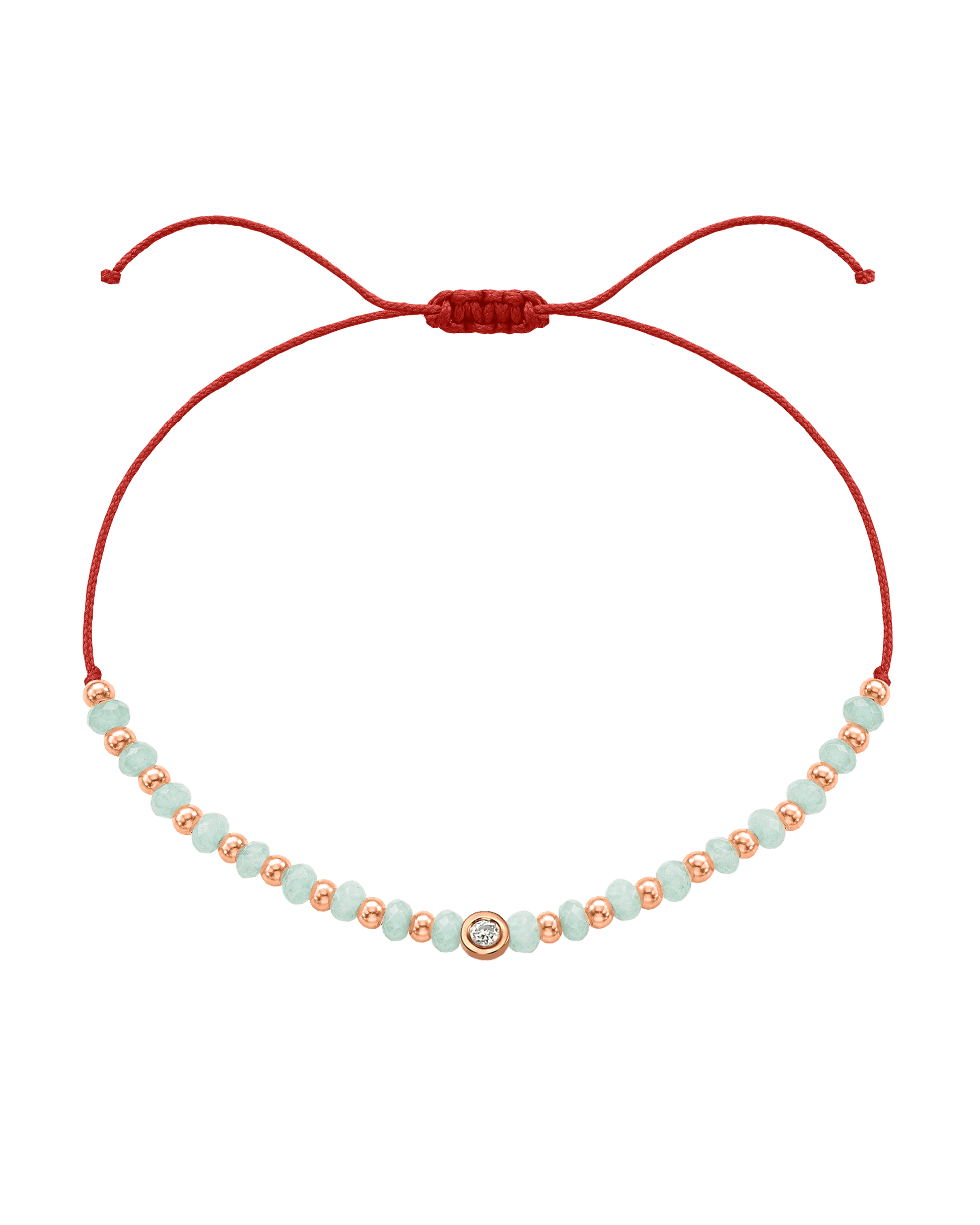 Apatite Gemstone String of Love Bracelet for Inspiration - 14K Rose Gold Bracelets 14K Solid Gold Red Small: 0.03ct